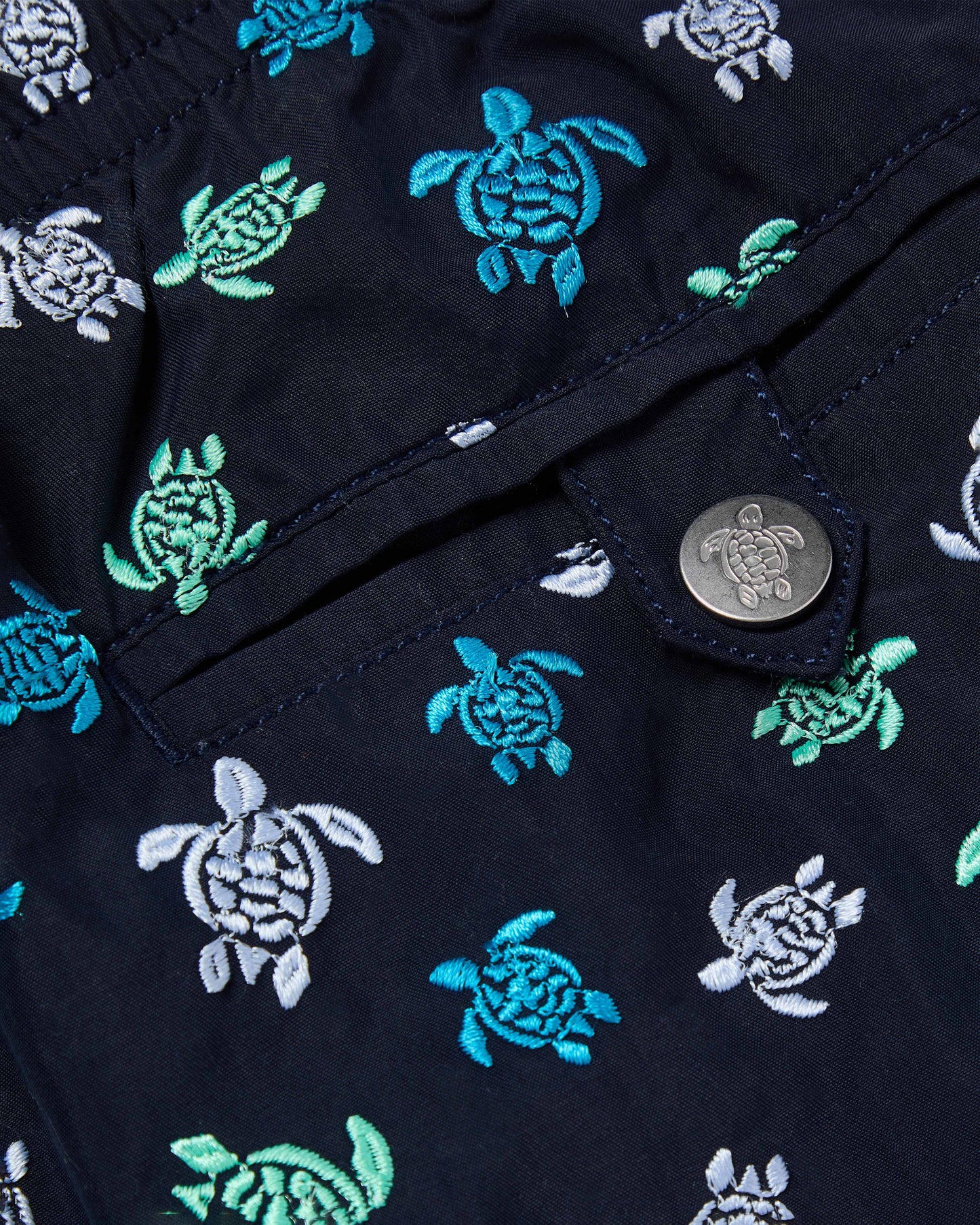 Vilebrequin Men Embroidered Swim Trunks Micro Ronde des Tortues - Limited Edition - Blue Navy