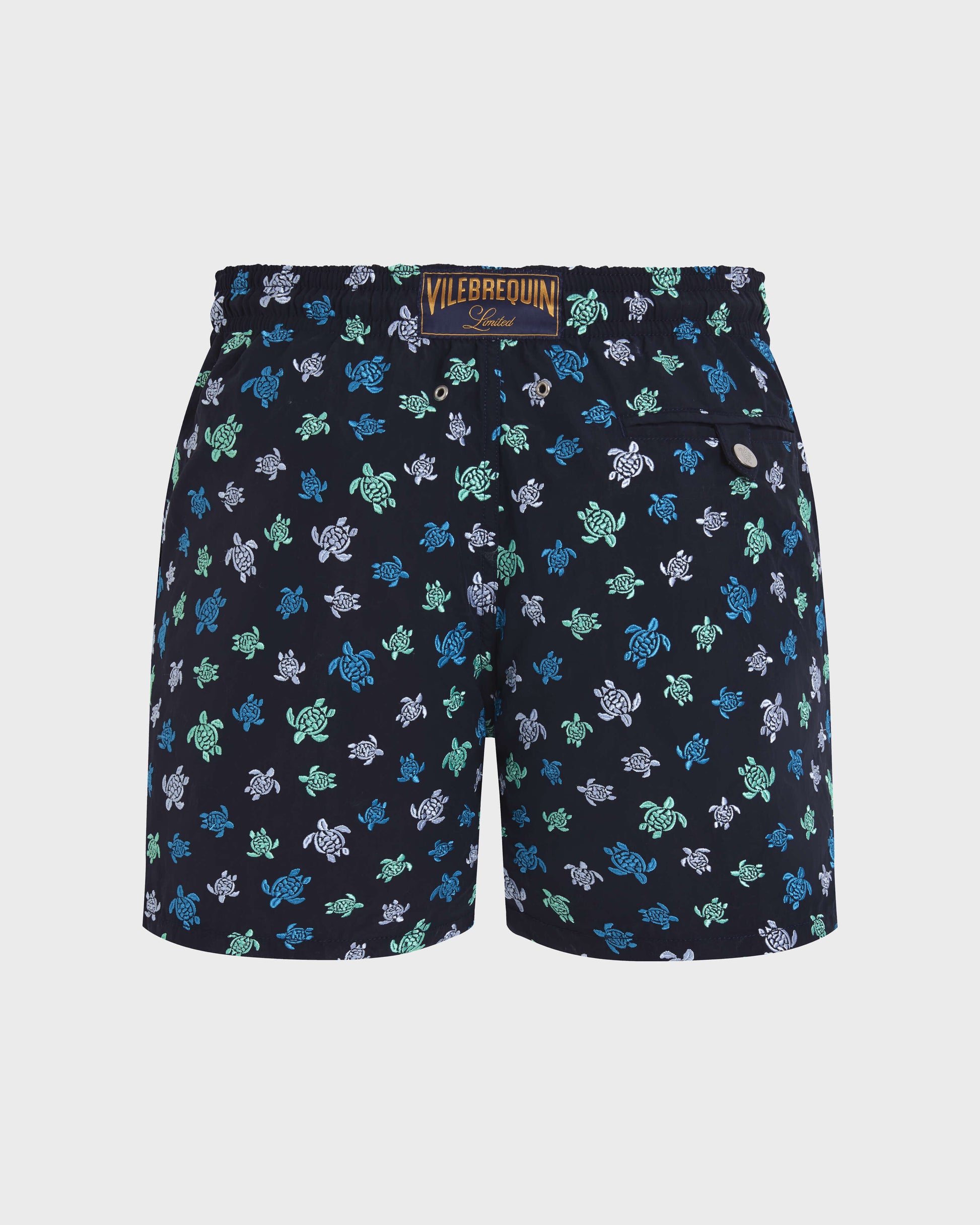 Vilebrequin Men Embroidered Swim Trunks Micro Ronde des Tortues - Limited Edition - Blue Navy