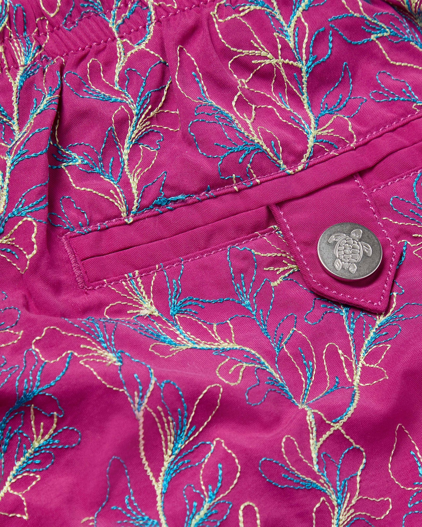 Vilebrequin Men Embroidered Swim Trunks X-Ray Seaweed - Limited Edition - Red Crimson purple