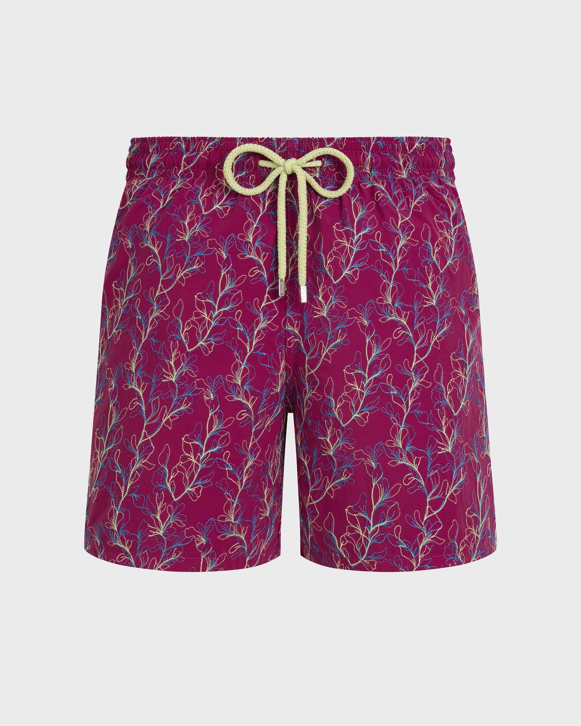 Vilebrequin Men Embroidered Swim Trunks X-Ray Seaweed - Limited Edition - Red Crimson purple