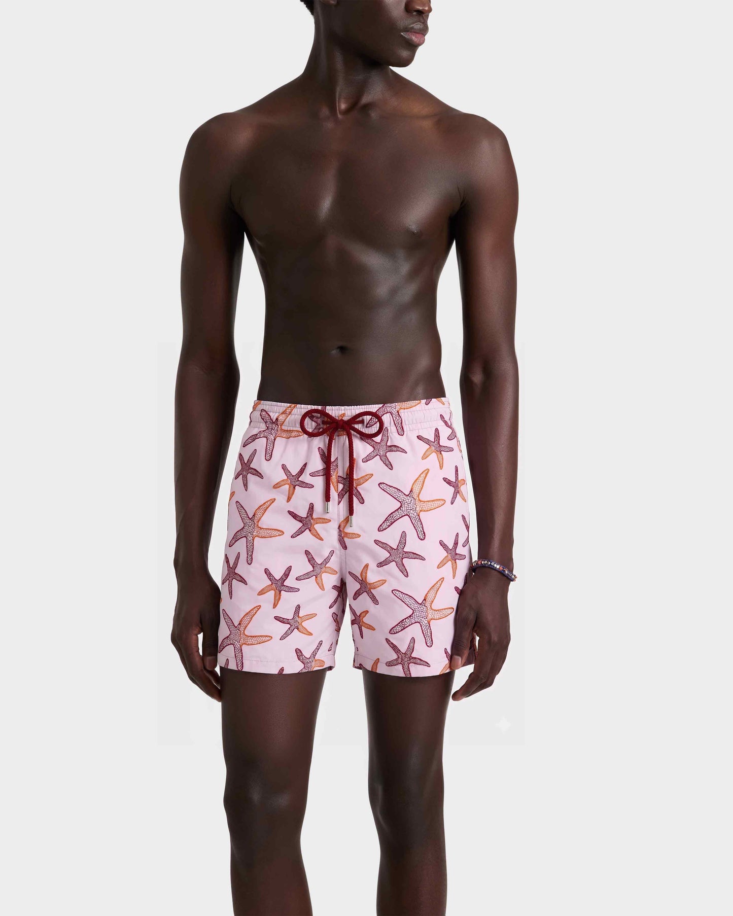 Vilebrequin Men Swim shorts Embroidered Starfish - Petale / pink