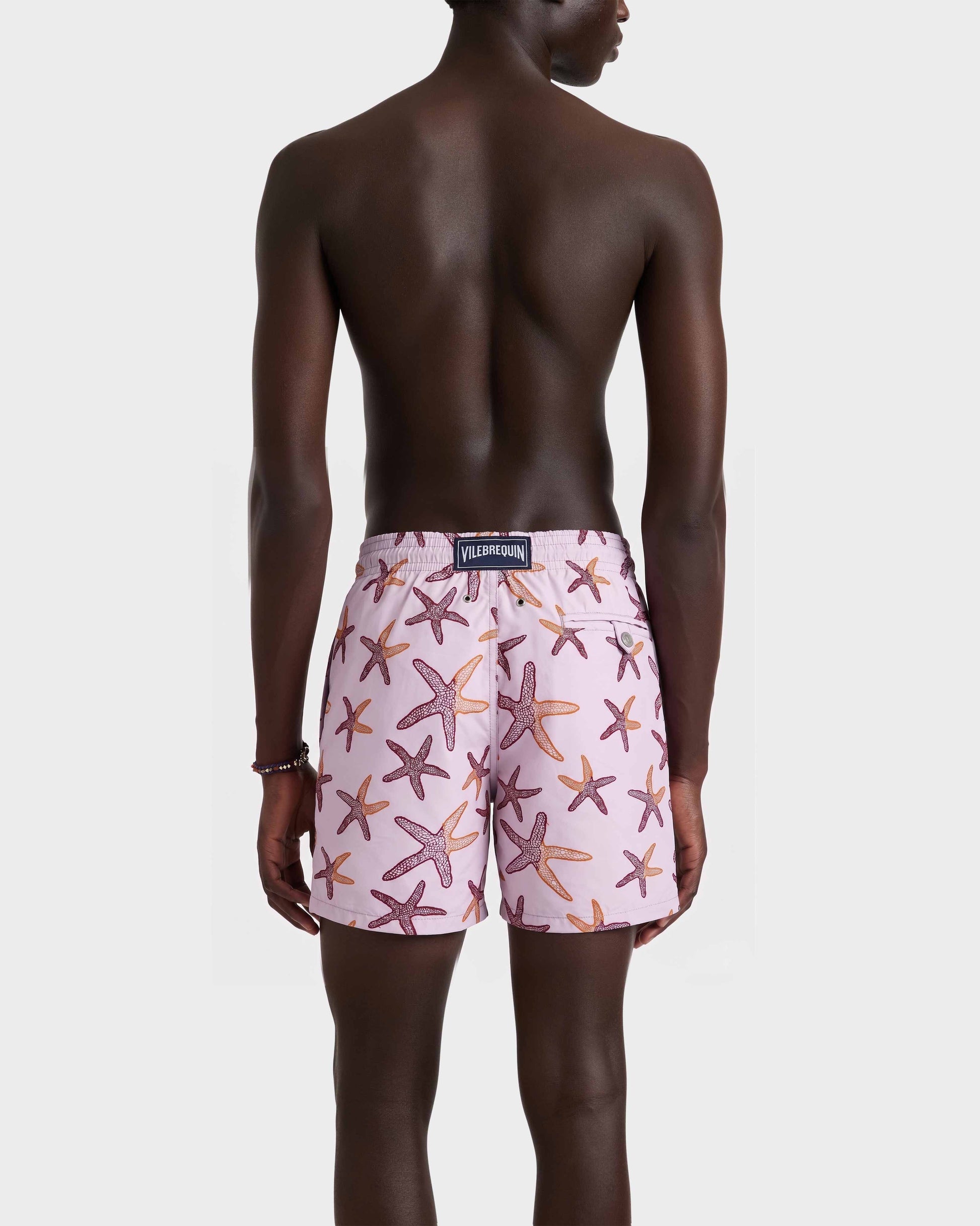Vilebrequin Men Swim shorts Embroidered Starfish - Petale / pink