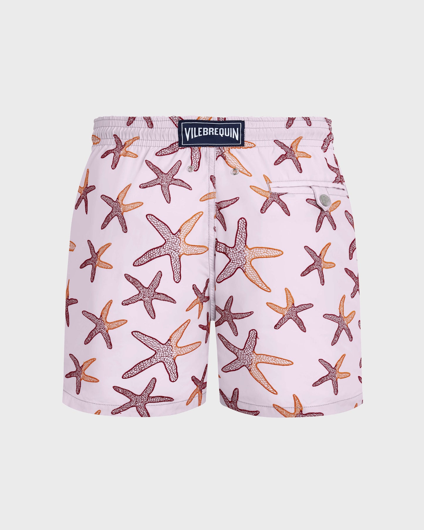 Vilebrequin Men Swim shorts Embroidered Starfish - Petale / pink