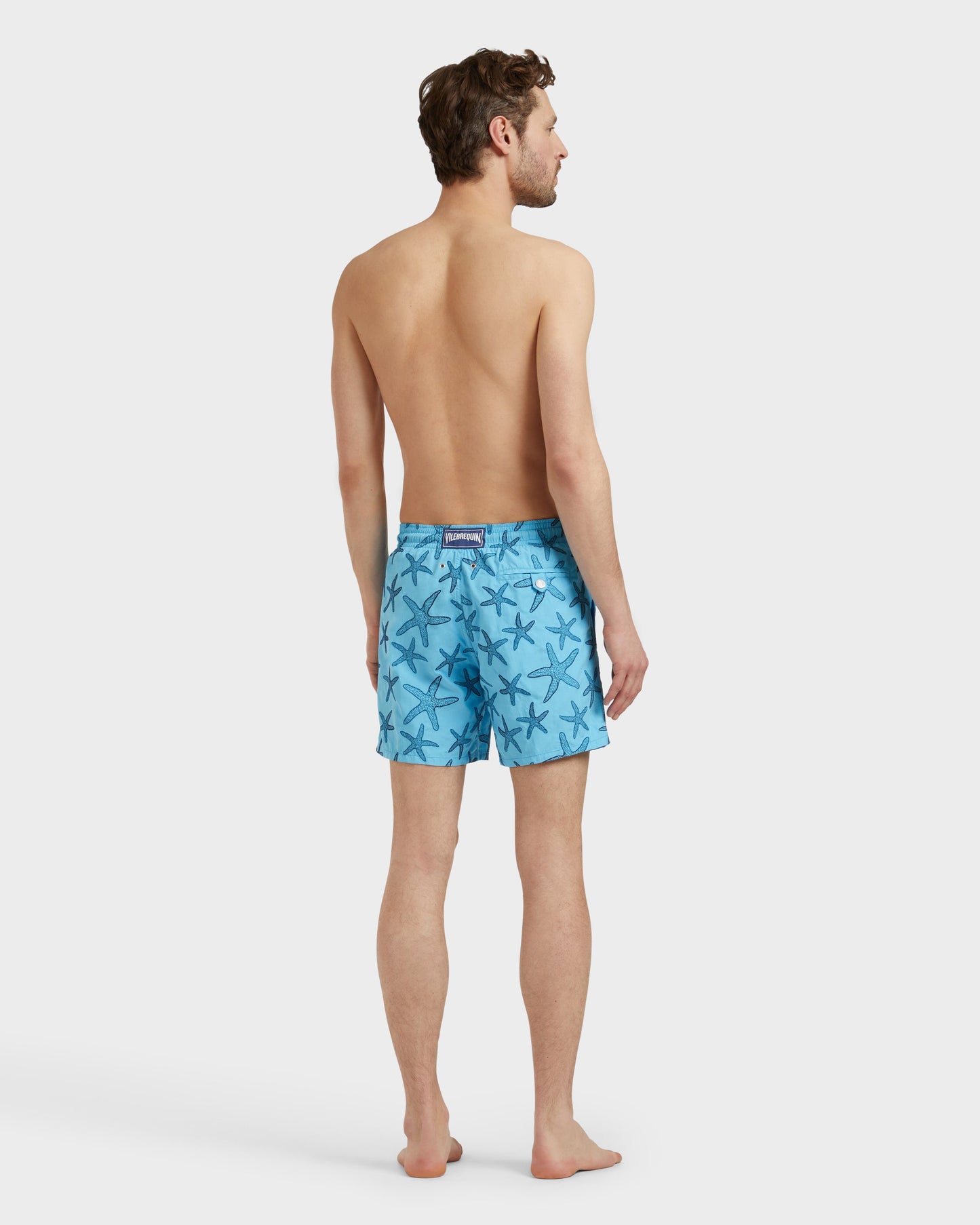 Vilebrequin Men Swim shorts Embroidered Starfish - Blue topaz