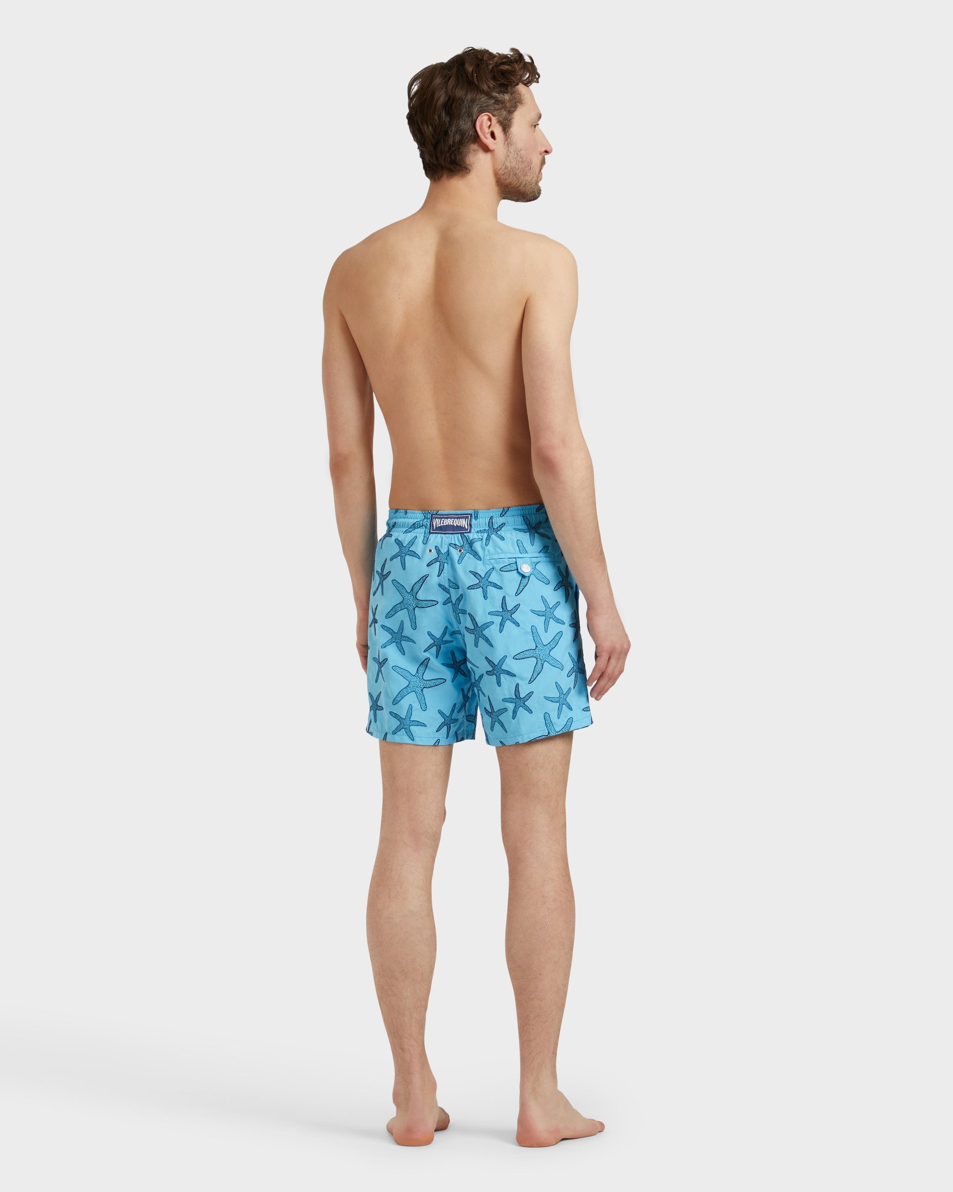 Vilebrequin Men Swim shorts Embroidered Starfish - Blue topaz