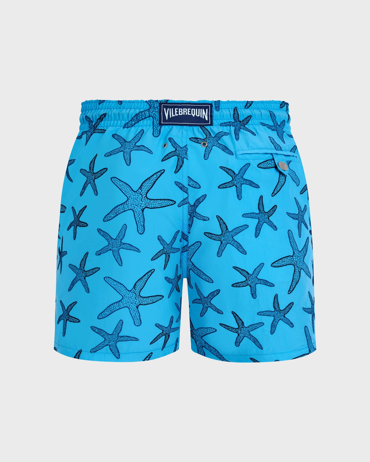 Vilebrequin Men Swim shorts Embroidered Starfish - Blue topaz