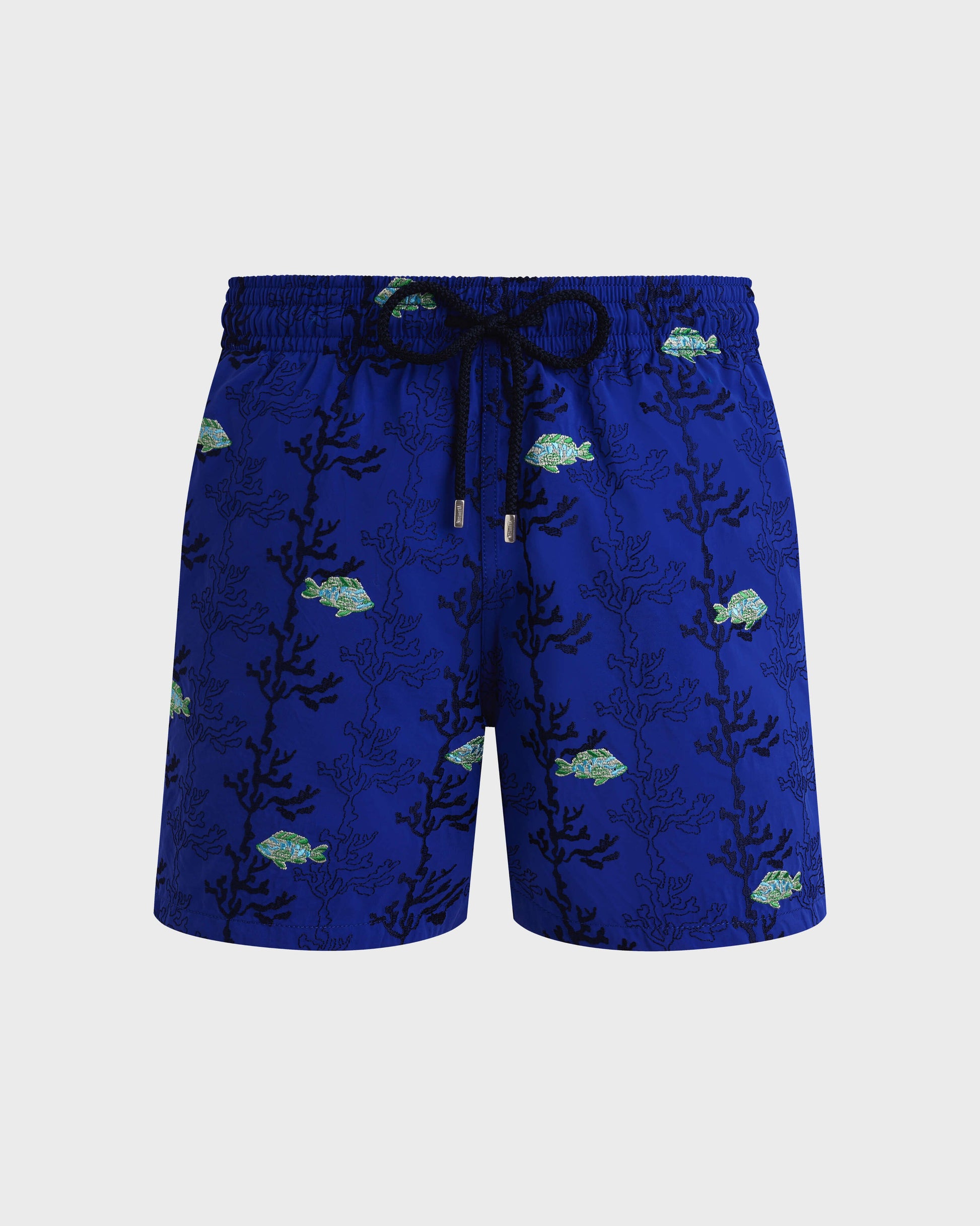 Vilebrequin Men Swim shorts Embroidered Seaweed - Blue Marrakech