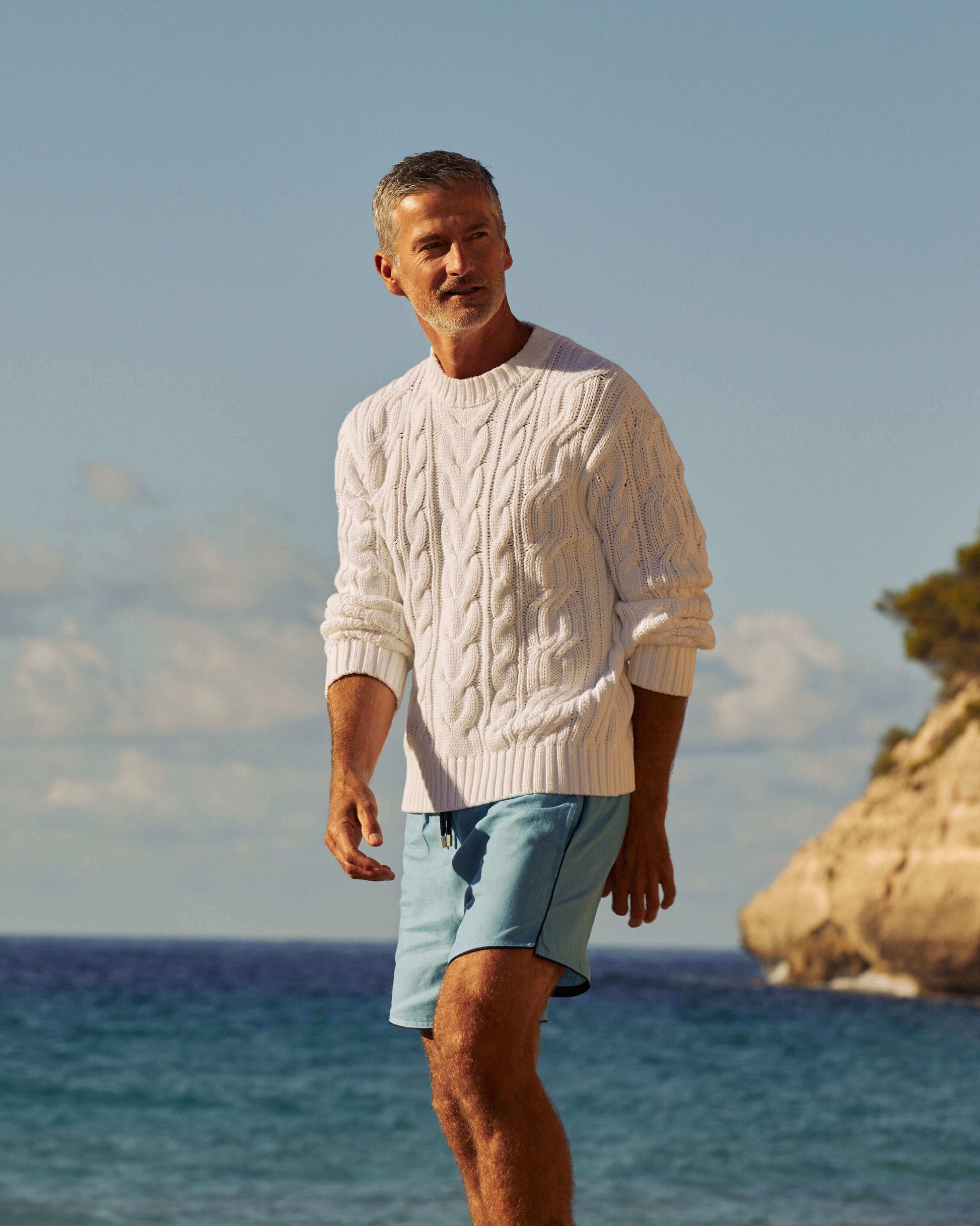 Vilebrequin Men Linen Swim Trunks Solid - Blue Larimar