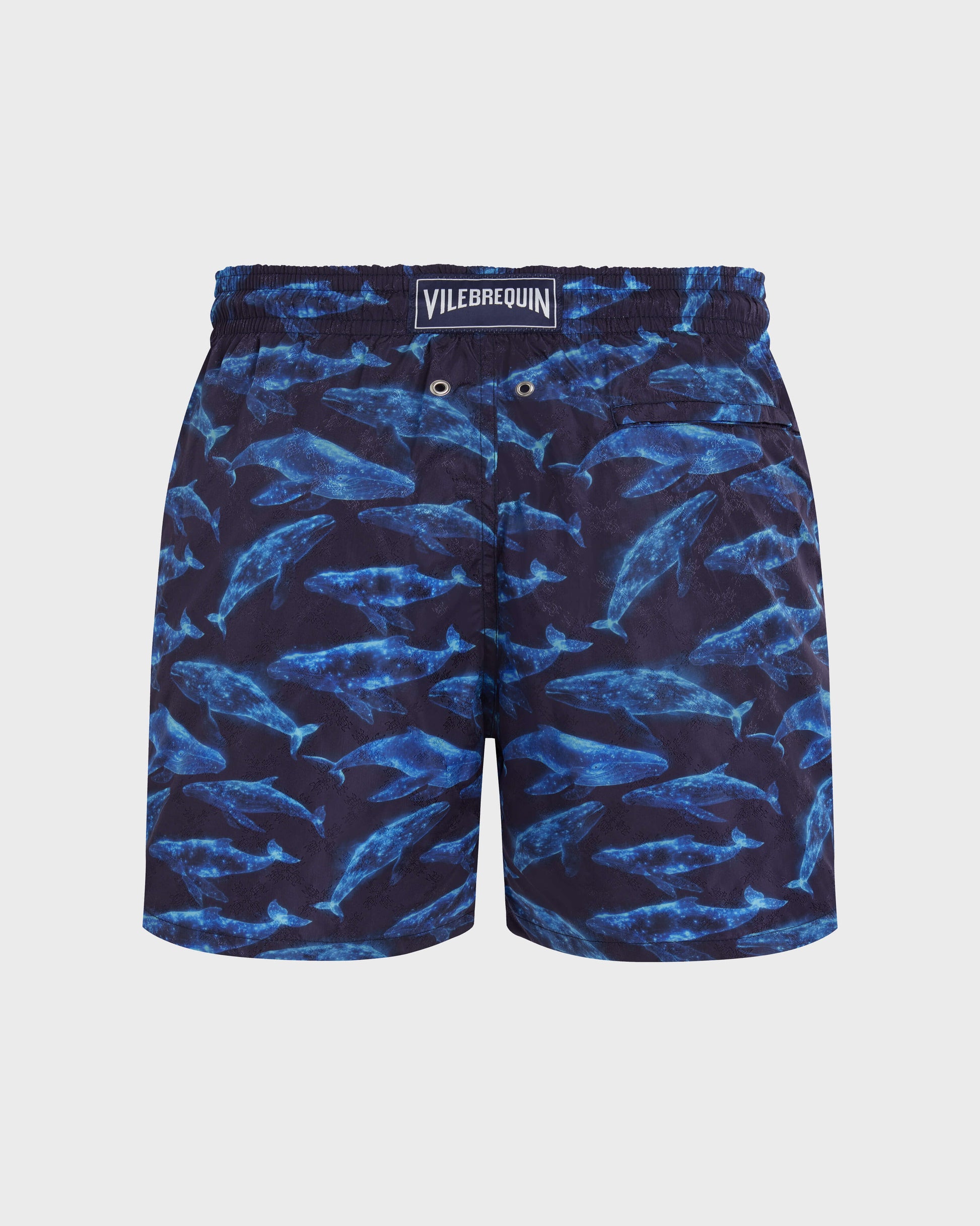 Vilebrequin Men Swim Trunks Sparkling Whales - Blue Navy