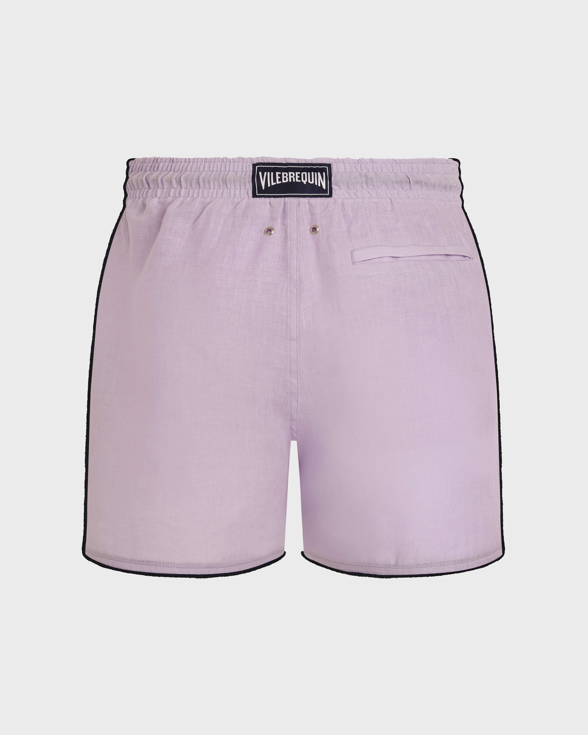 Vilebrequin Men Linen Swim Trunks Solid - Purple Kunzite