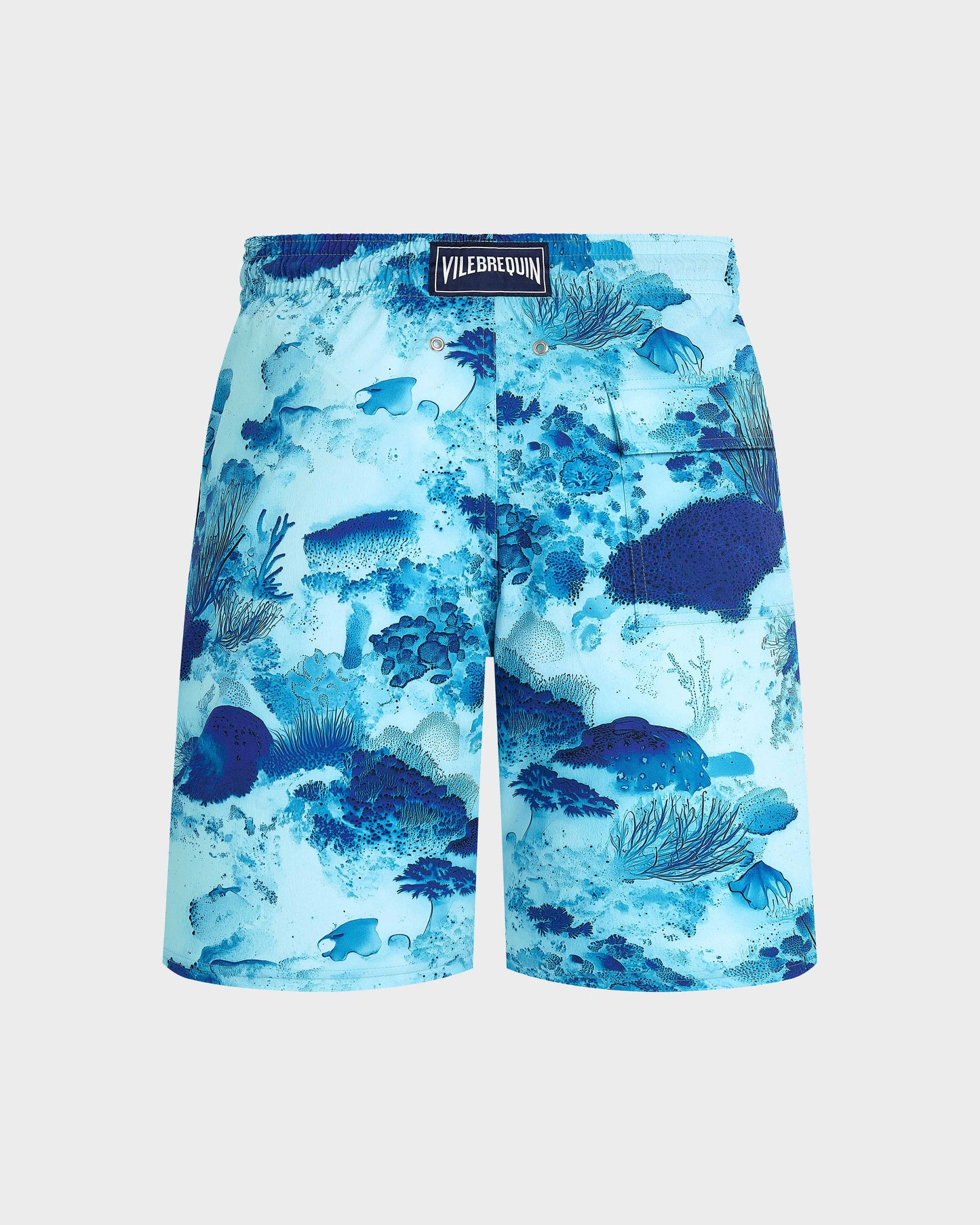 Vilebrequin Men Long Stretch Swim Trunks Coral Reef - Blue Oxygene