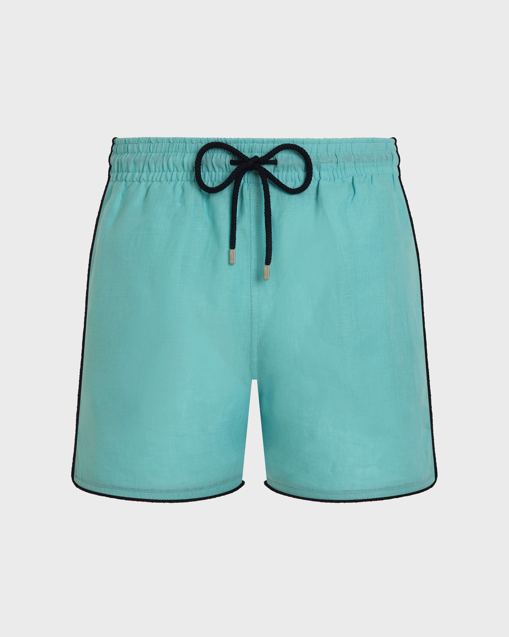 Vilebrequin Men Linen Swim Trunks Solid - Green Aventurine