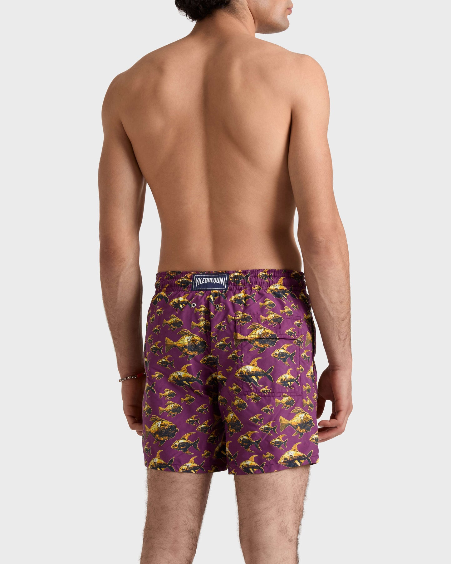 Vilebrequin Men Swim Trunks Meca Fish - Purple Kerala