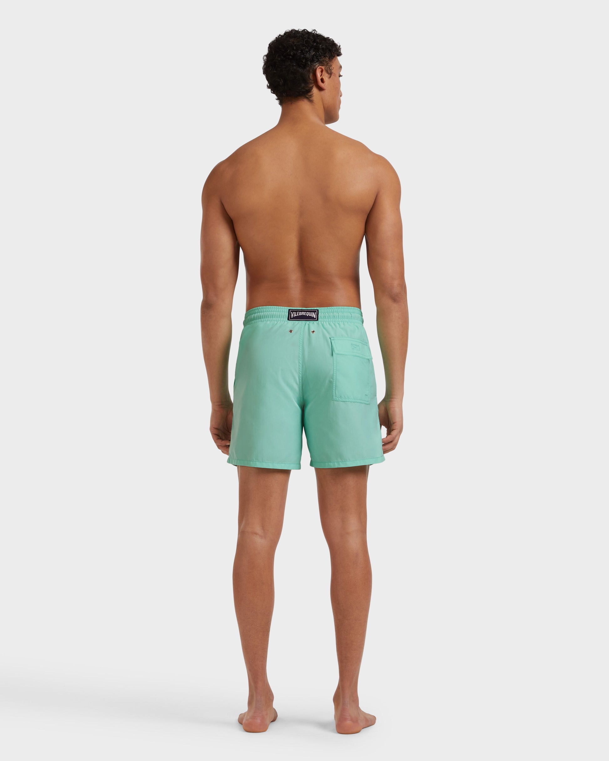 Vilebrequin Men Swim Shorts Solid - Green Caribbean