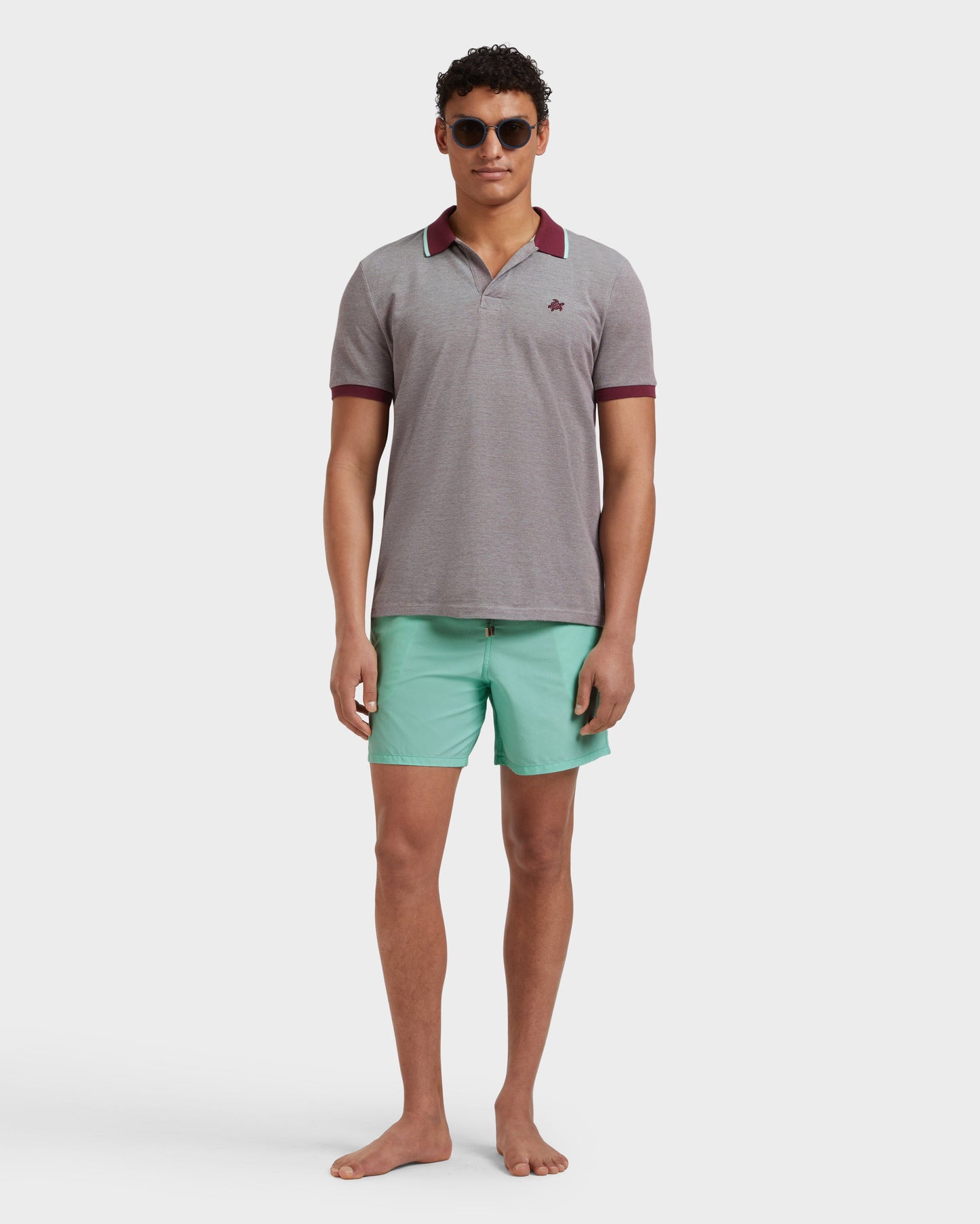 Vilebrequin Men Swim Shorts Solid - Green Caribbean