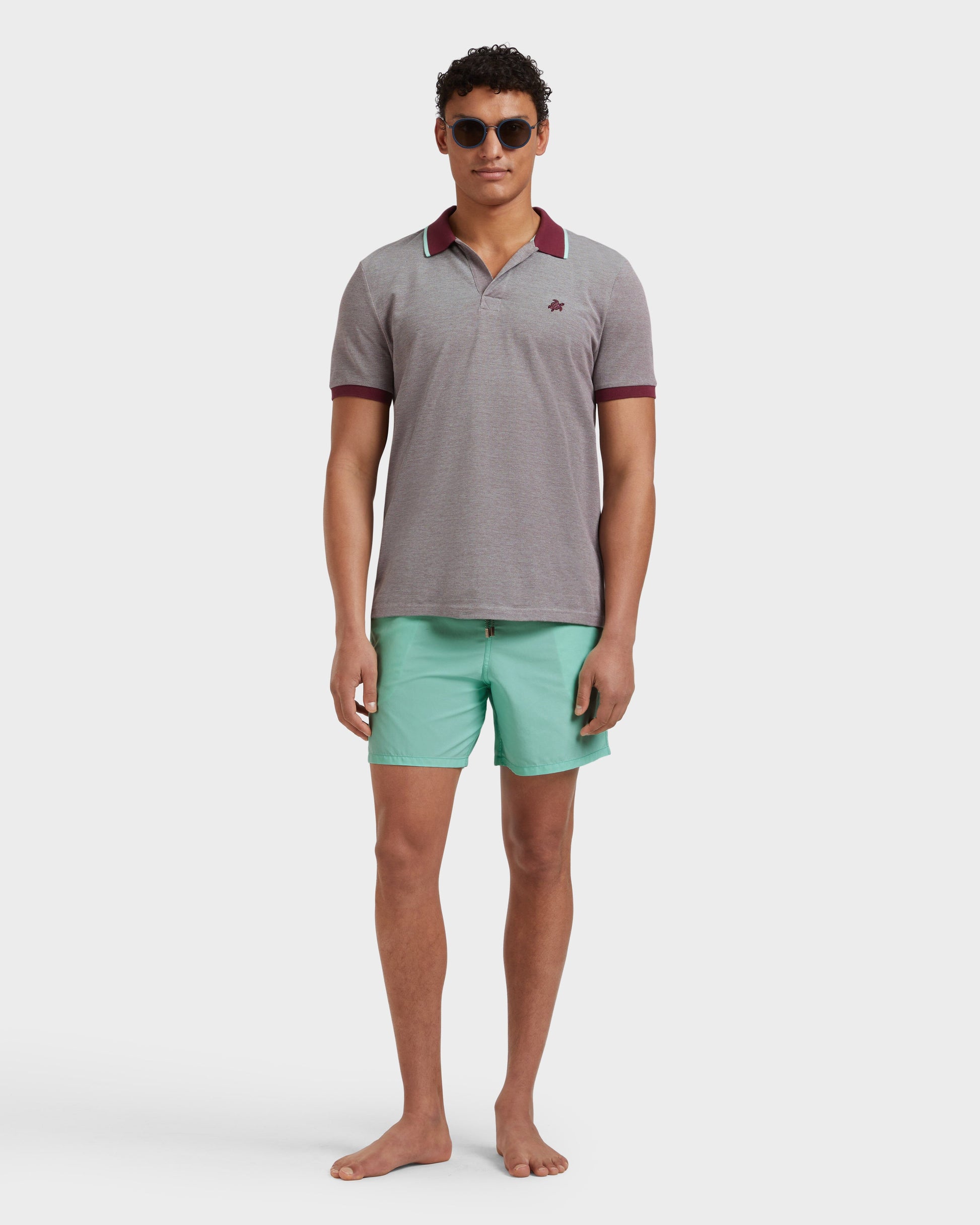 Vilebrequin Men Swim Shorts Solid - Green Caribbean