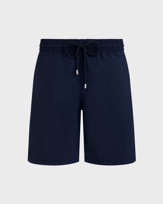 Vilebrequin Men Long Swim Shorts Solid - Blue Navy Swimwear