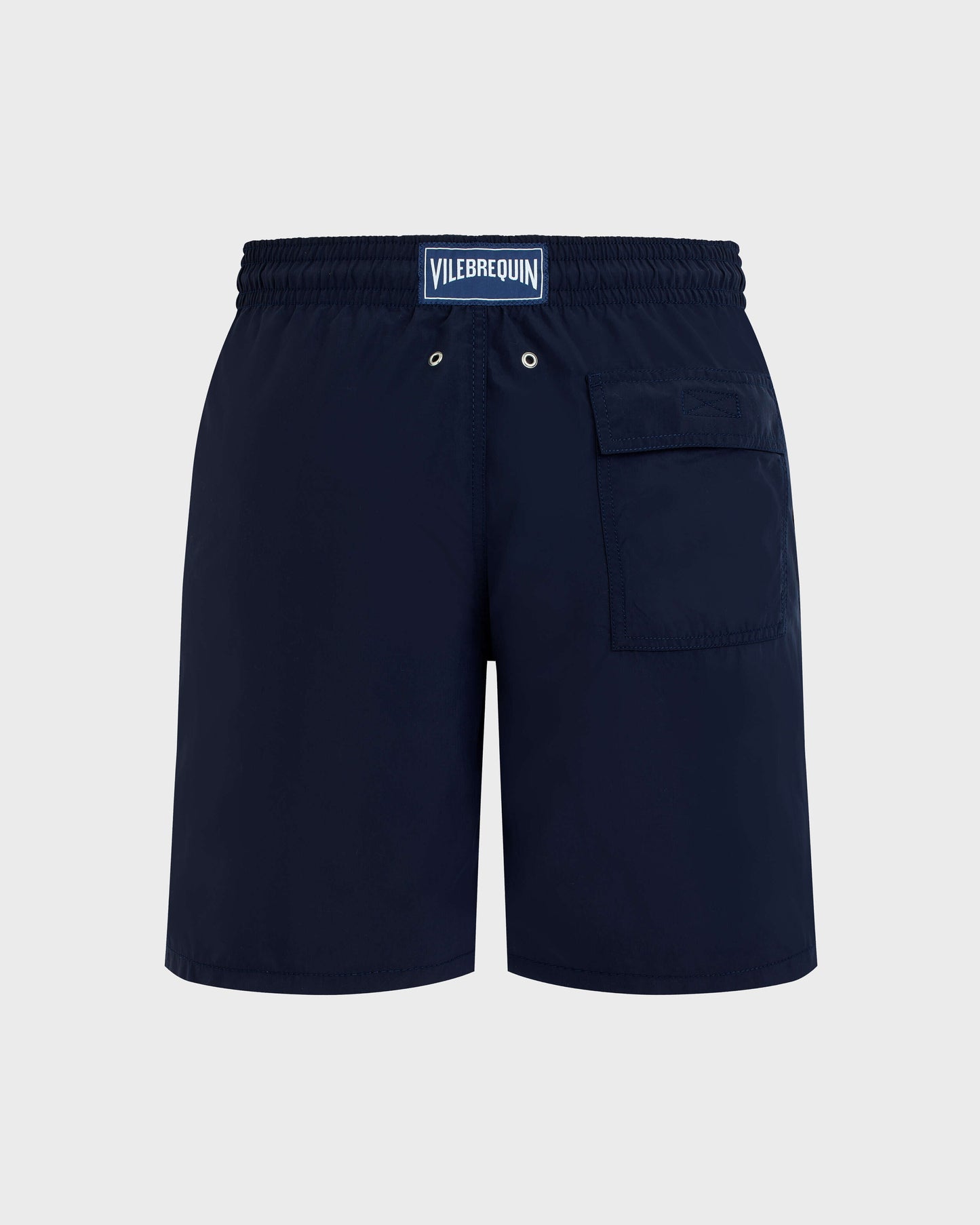 Vilebrequin Men Long Swim Shorts Solid - Blue Navy Swimwear
