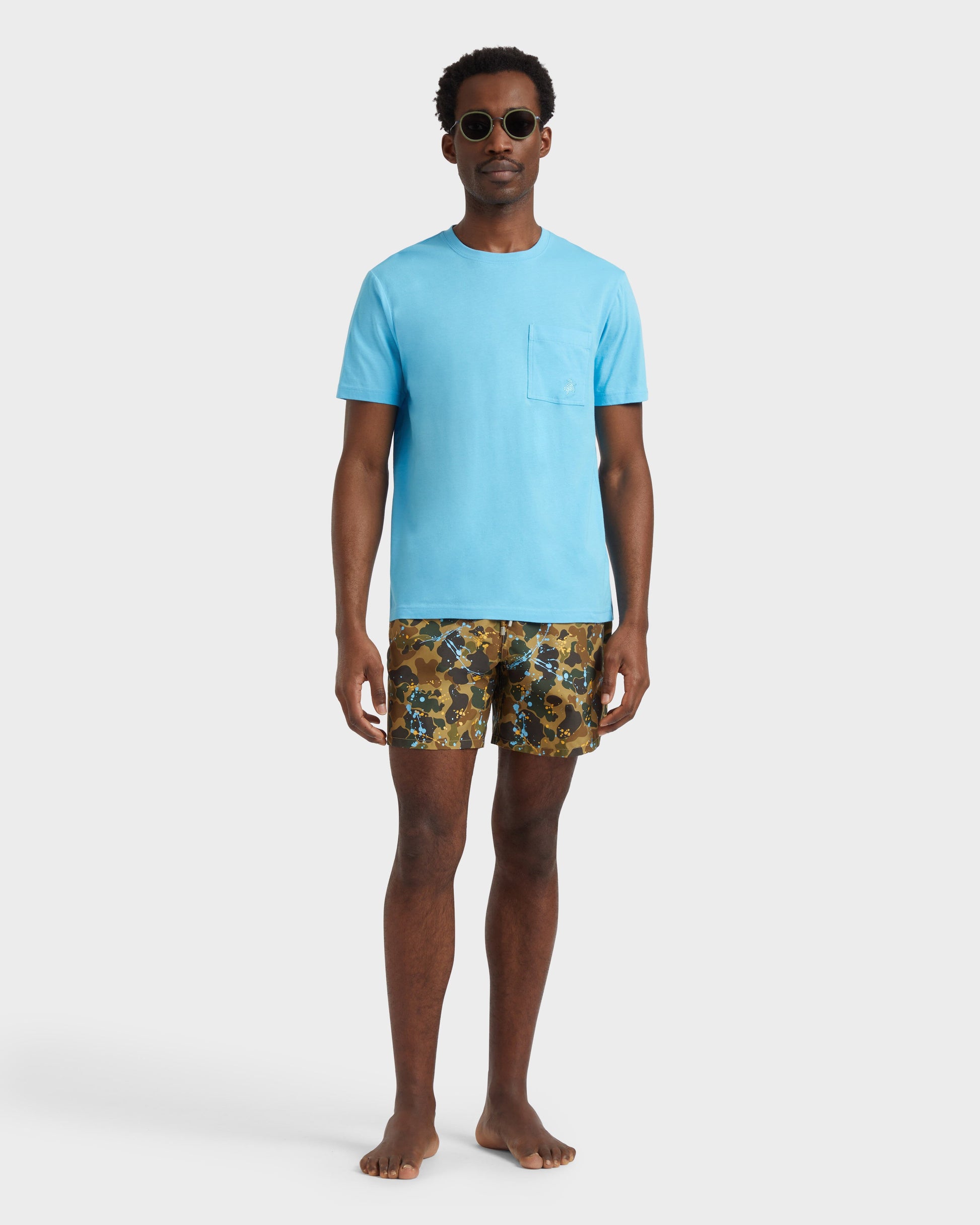 Vilebrequin Men Swim Shorts Camo Splash - VBQ x Palm Angels