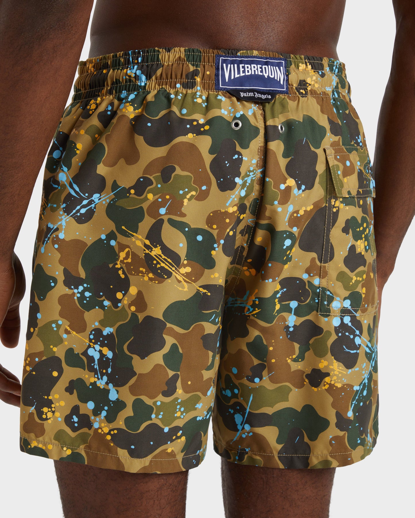 Vilebrequin Men Swim Shorts Camo Splash - VBQ x Palm Angels
