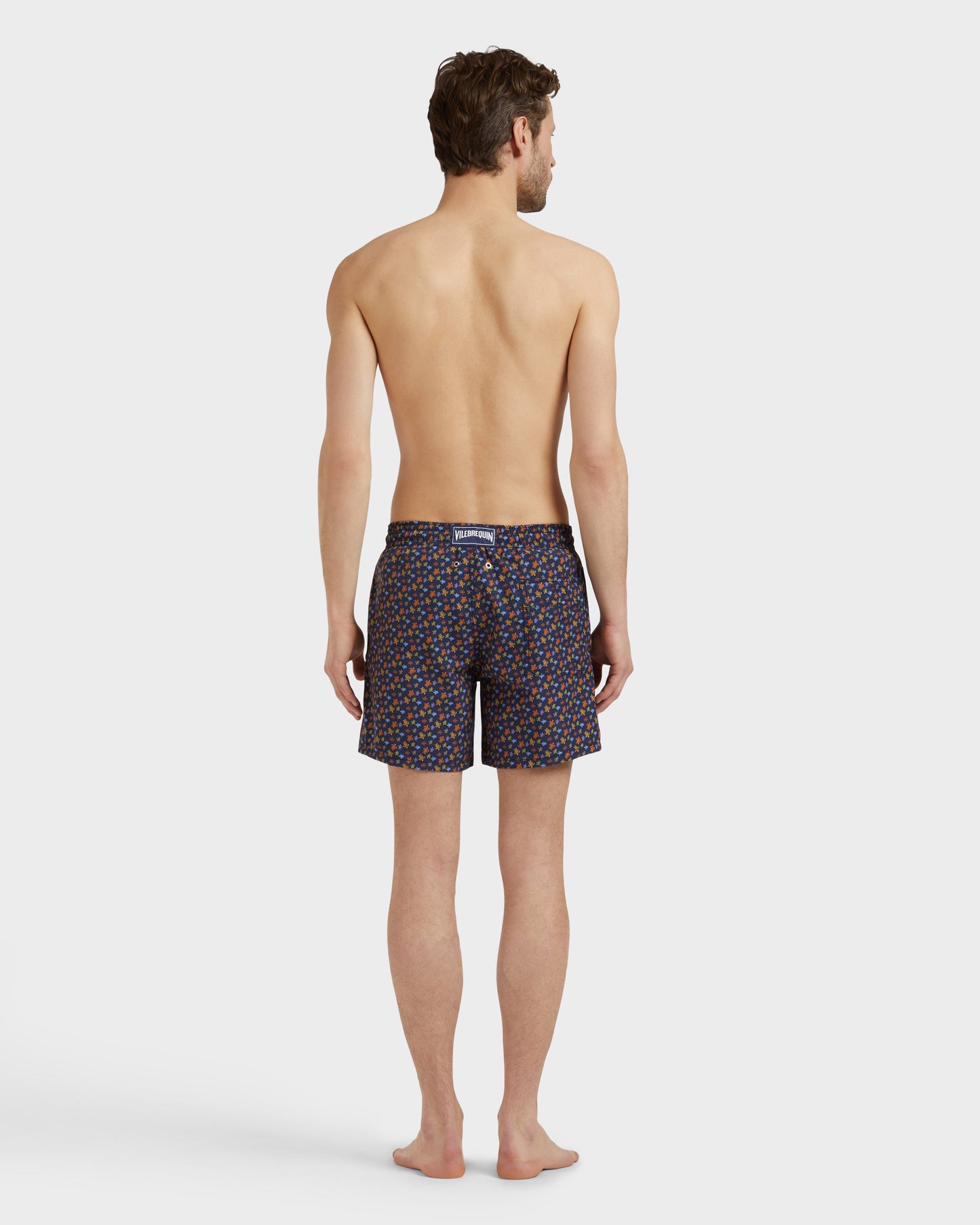 Vilebrequin Men Swim Shorts Micro Ronde Des Tortues - Orange Vitamin