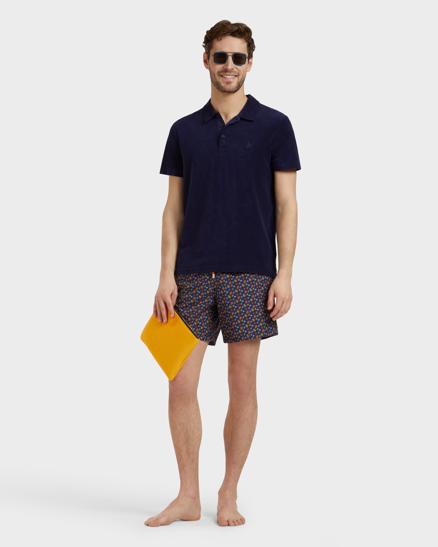 Vilebrequin Men Swim Shorts Micro Ronde Des Tortues - Orange Vitamin