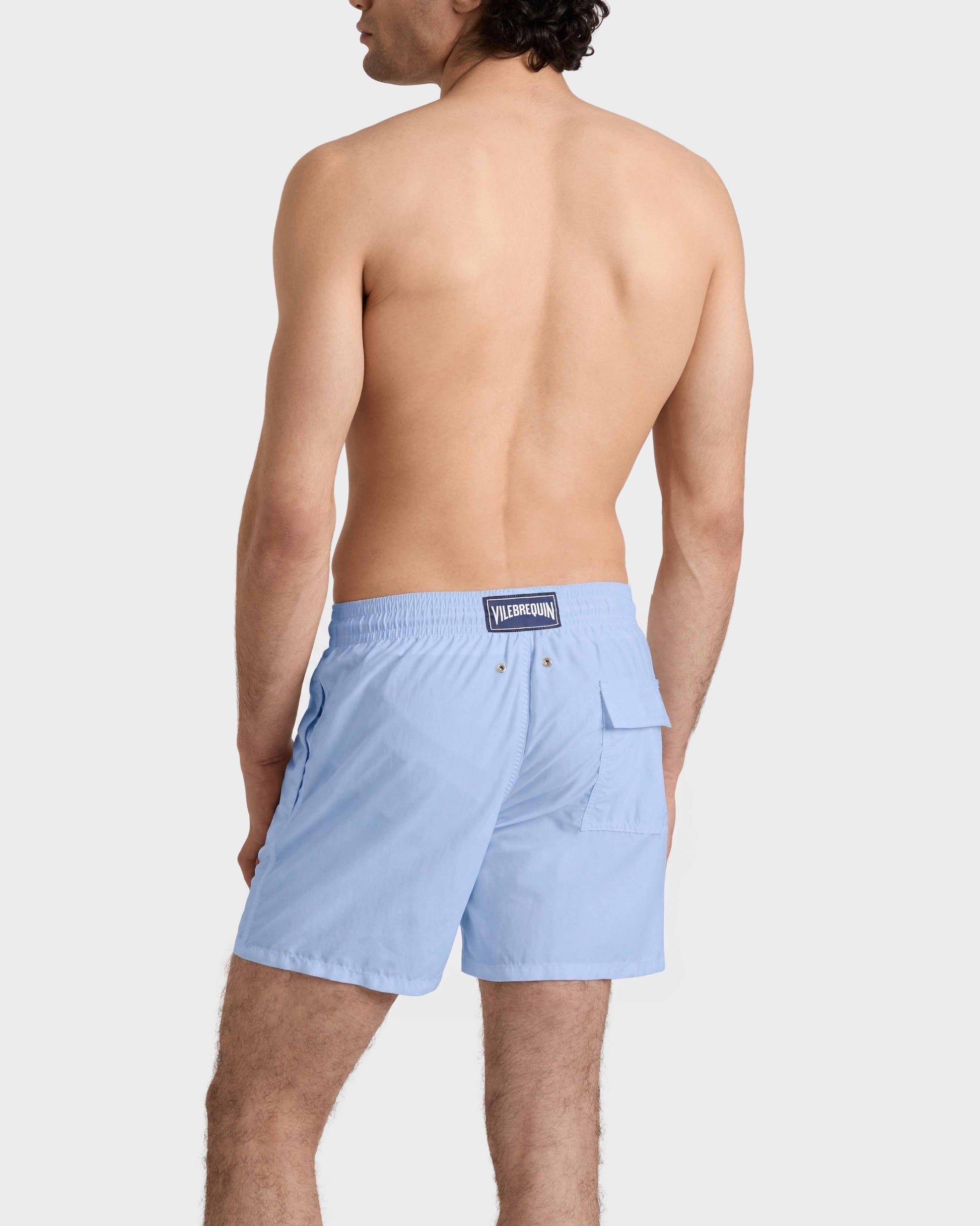 Vilebrequin Men Swim Shorts Solid - Blue Flax flower
