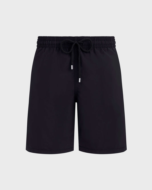 Vilebrequin Men Long Swim Shorts Solid - Black Swimwear
