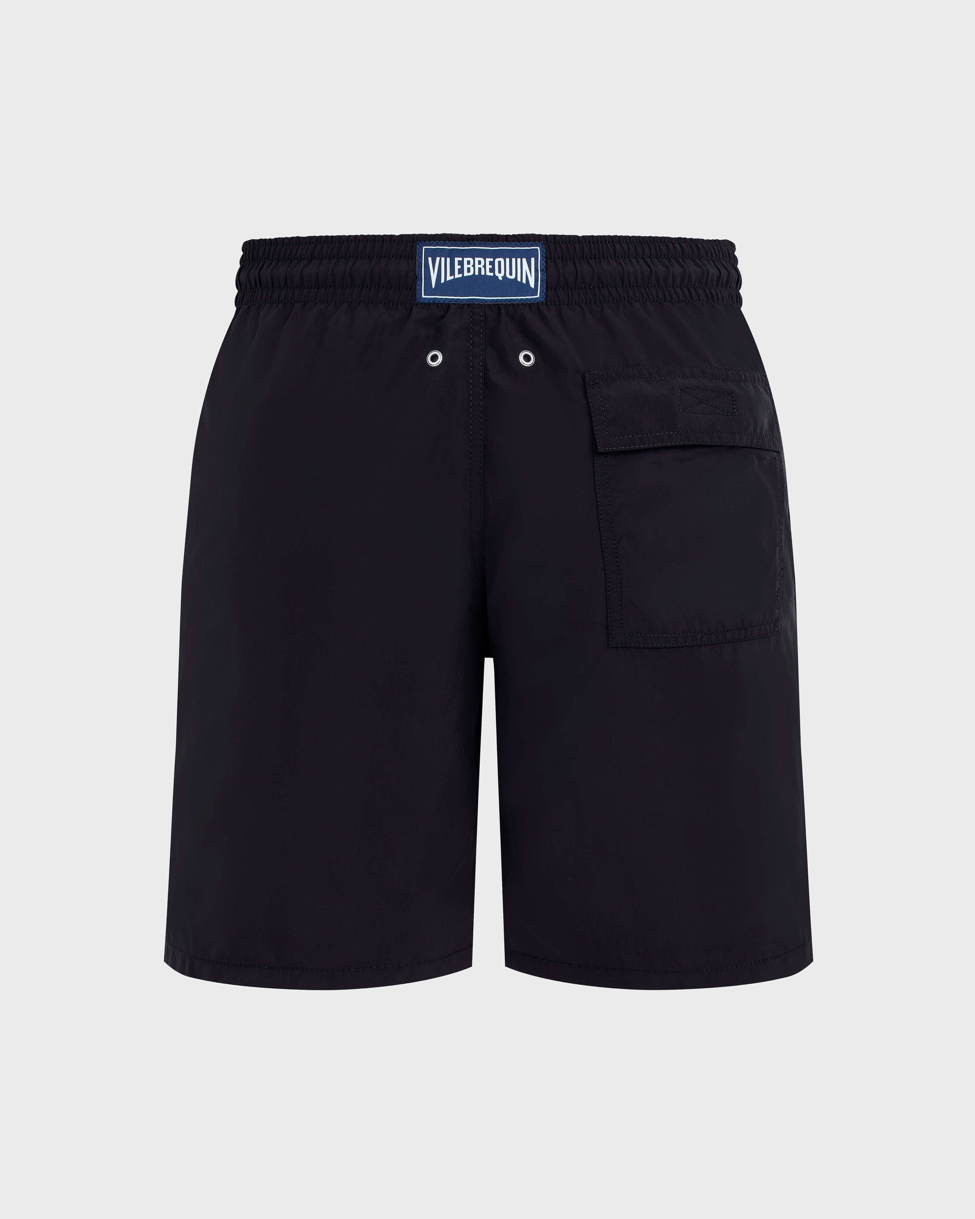 Vilebrequin Men Long Swim Shorts Solid - Black Swimwear