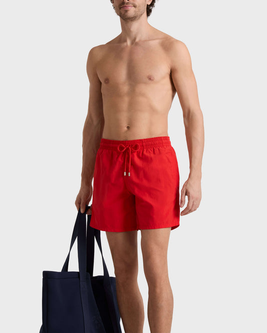 Vilebrequin Men Swim Shorts Solid - Poppy red
