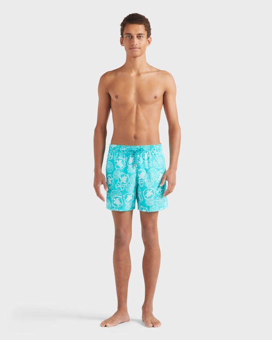 Vilebrequin Men Swim shorts Oursins Bicolores - Disco green