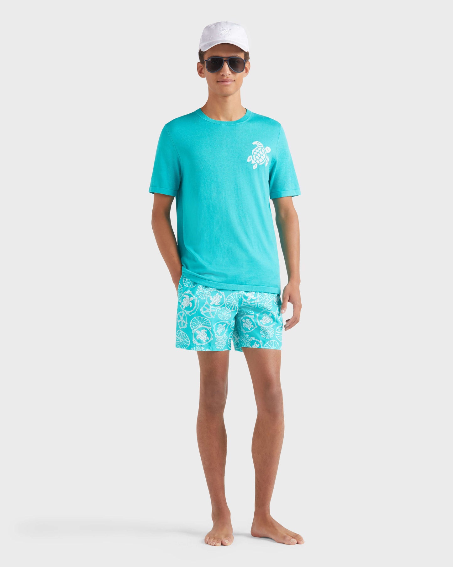 Vilebrequin Men Swim shorts Oursins Bicolores - Disco green