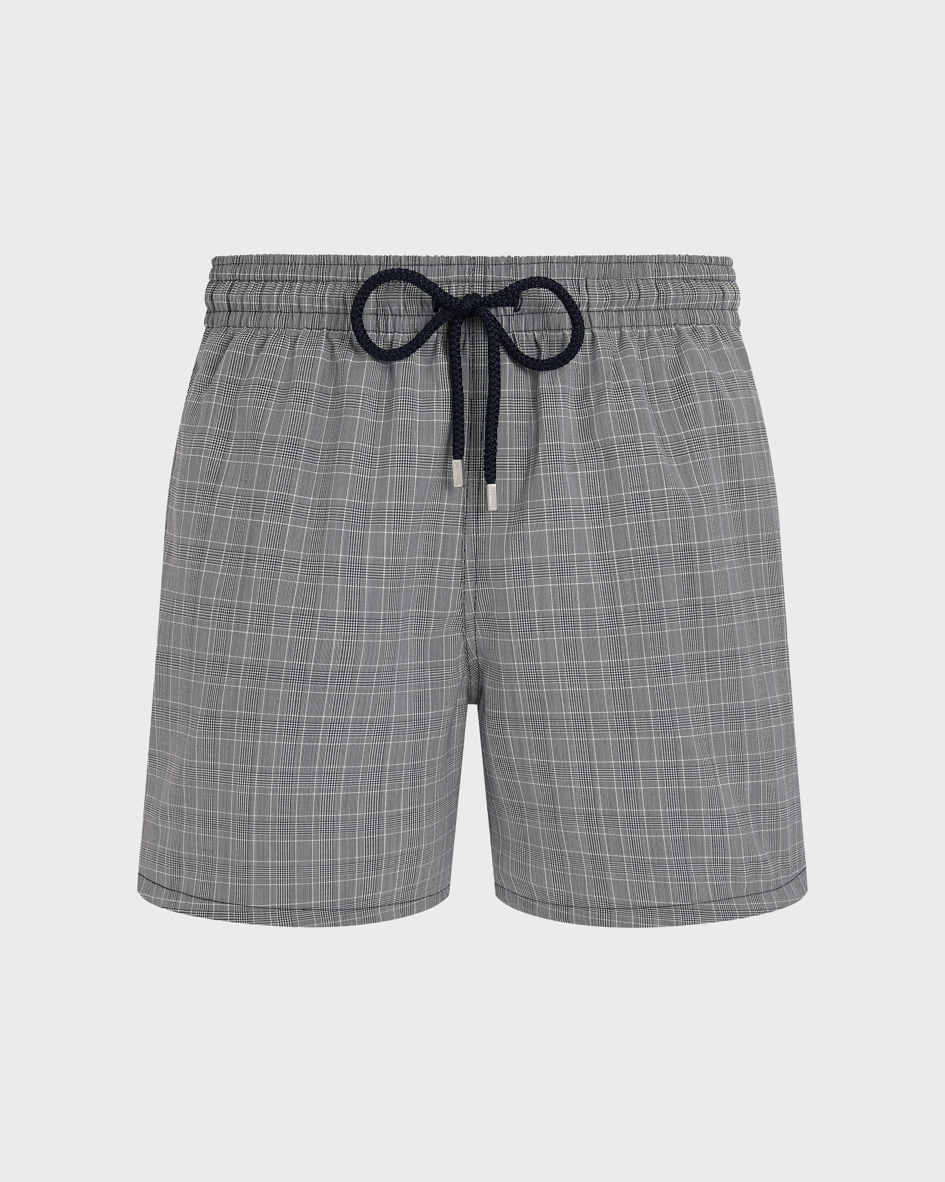Vilebrequin Men Ultrafine Wool Swim Trunks Prince of Wales Check - Blue Navy