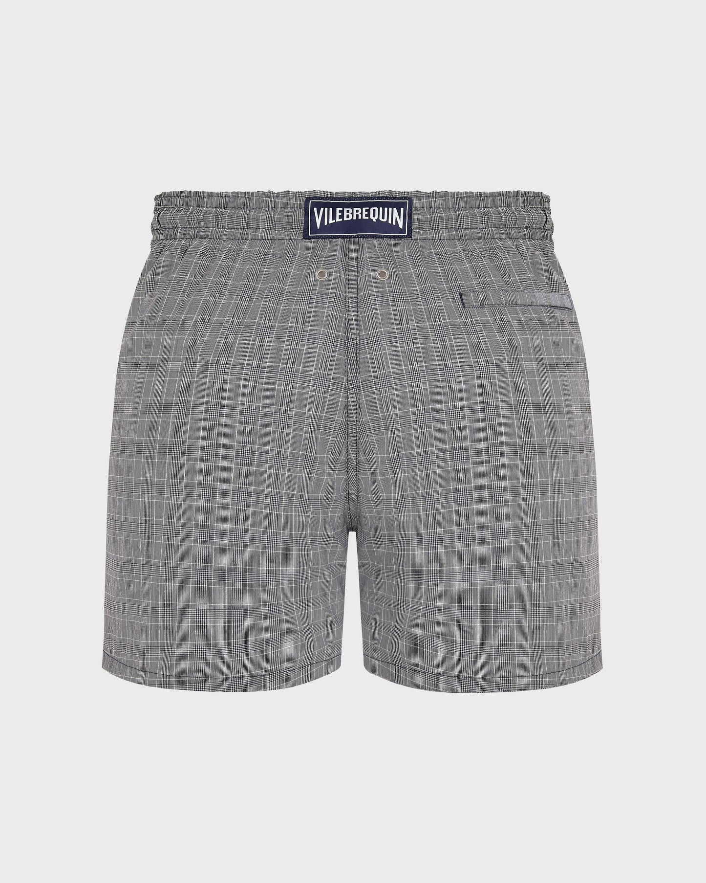Vilebrequin Men Ultrafine Wool Swim Trunks Prince of Wales Check - Blue Navy
