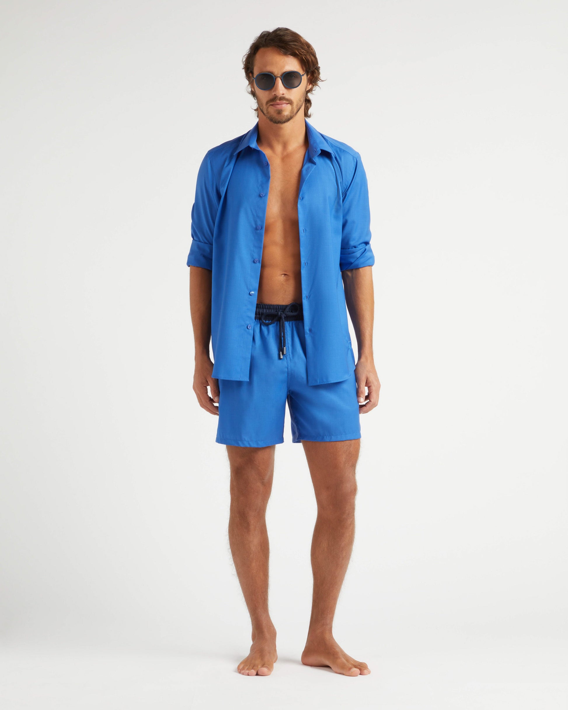 Vilebrequin Men Swim Shorts Bicolore - Sea blue Swimwear