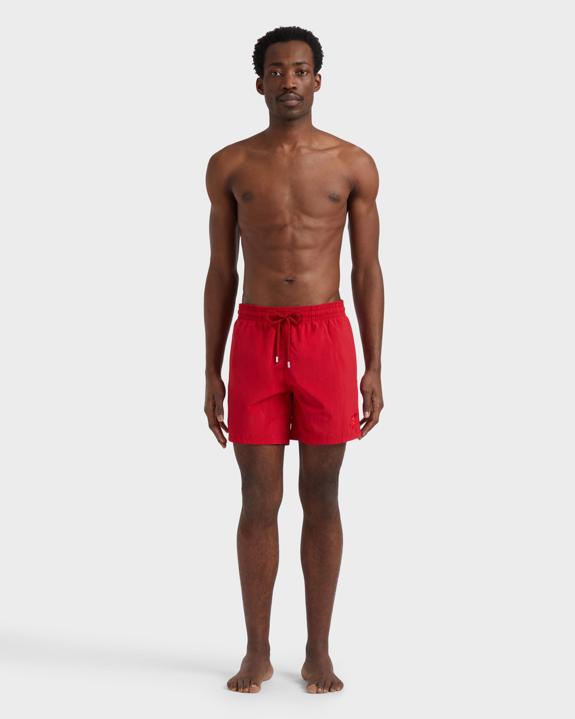 Vilebrequin Men Swim Shorts Water-reactive Ronde Des Tortues - Red Lipstick