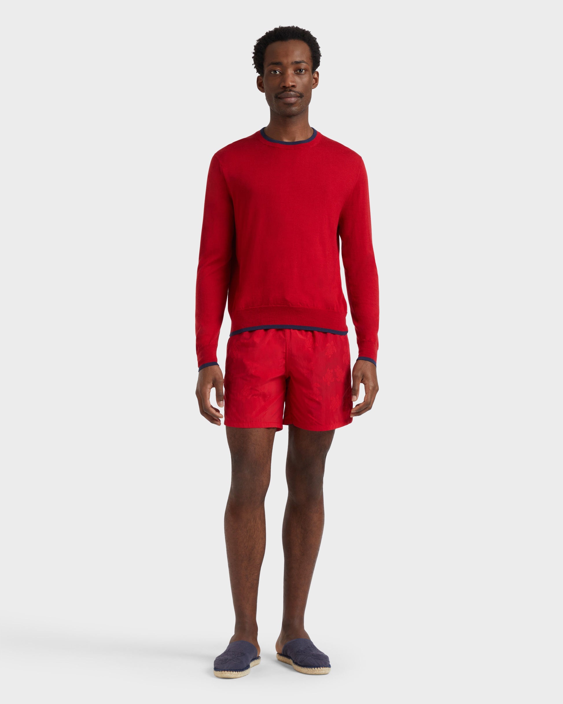 Vilebrequin Men Swim Shorts Water-reactive Ronde Des Tortues - Red Lipstick