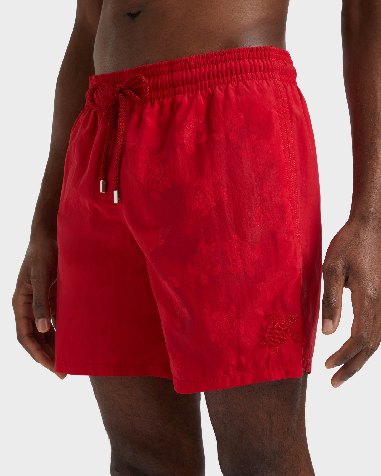 Vilebrequin Men Swim Shorts Water-reactive Ronde Des Tortues - Red Lipstick