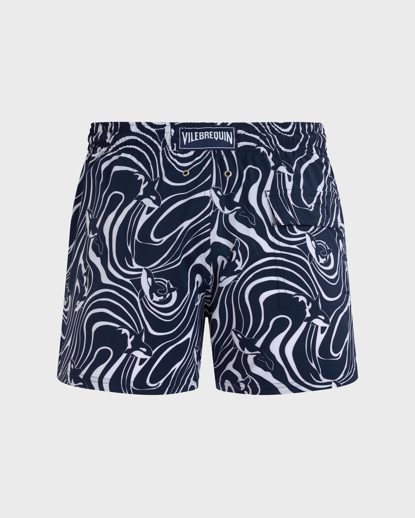 Vilebrequin Men Stretch Short Swim Shorts Orcas - Blue Navy