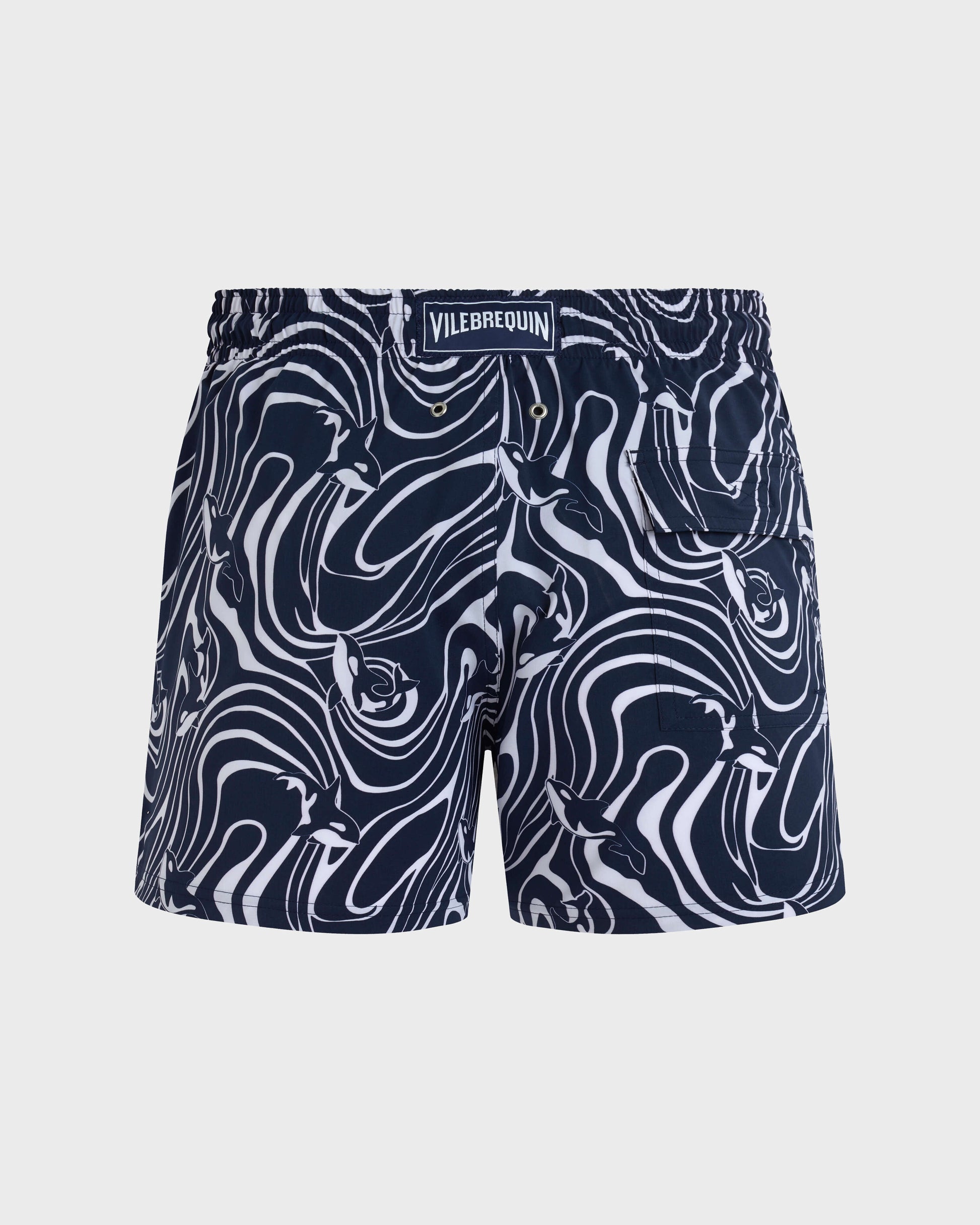 Vilebrequin Men Stretch Short Swim Shorts Orcas - Blue Navy