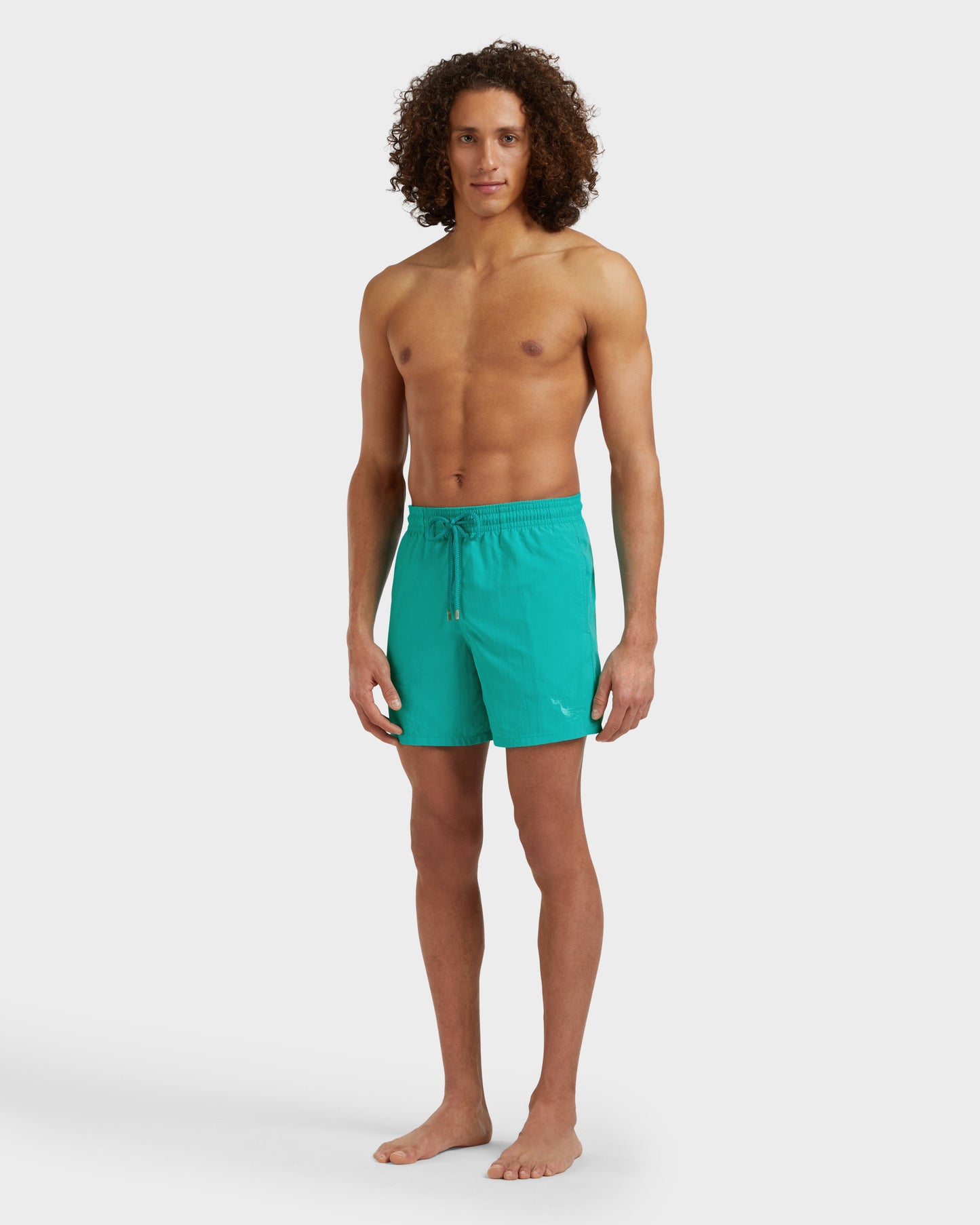 Vilebrequin Men Swim Shorts Water-reactive Whales - Disco green