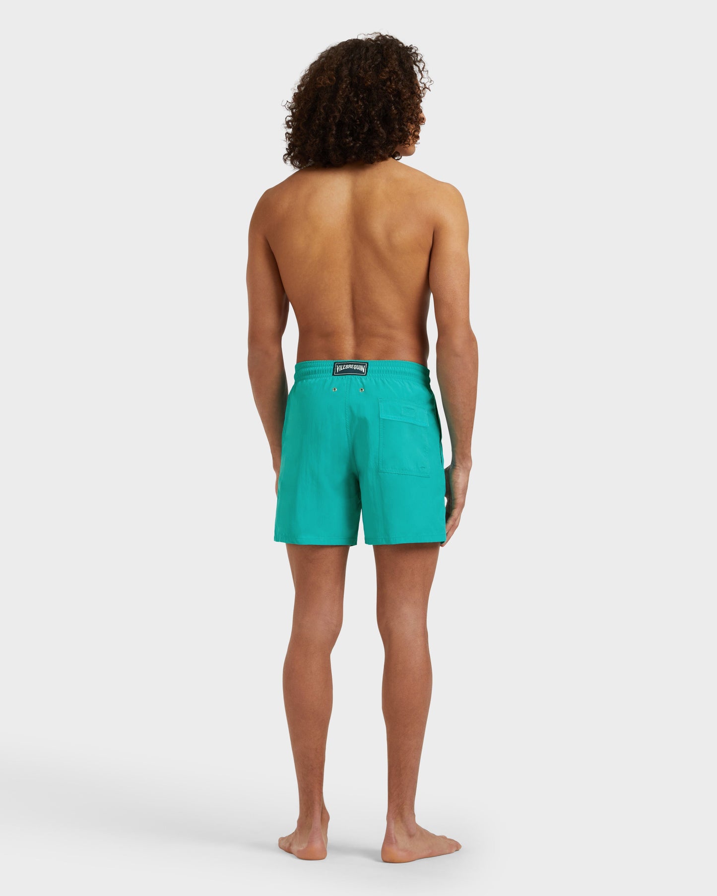 Vilebrequin Men Swim Shorts Water-reactive Whales - Disco green