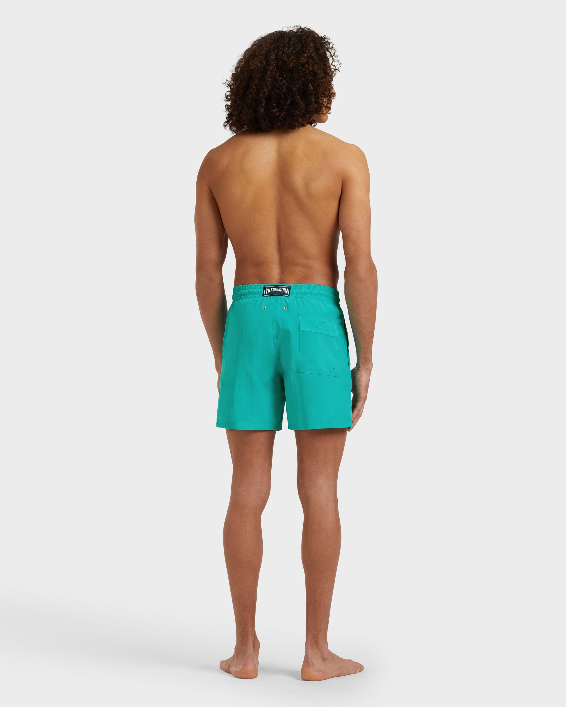 Vilebrequin Men Swim Shorts Water-reactive Whales - Disco green