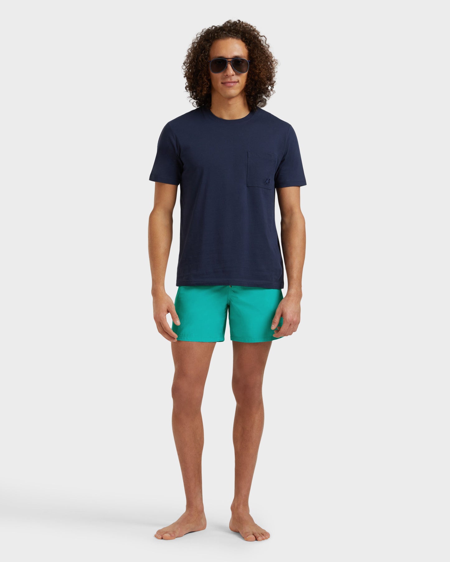 Vilebrequin Men Swim Shorts Water-reactive Whales - Disco green