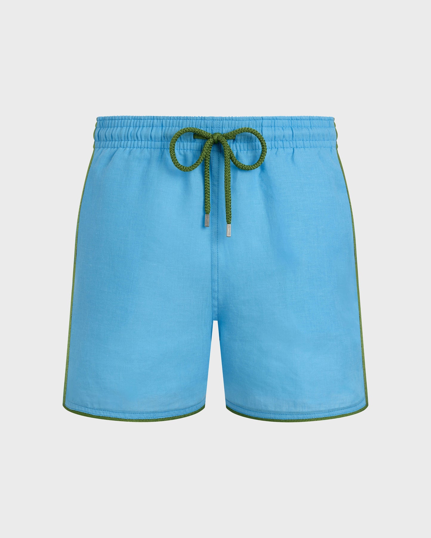 Vilebrequin Men Linen Swim Shorts Solid - Blue topaz
