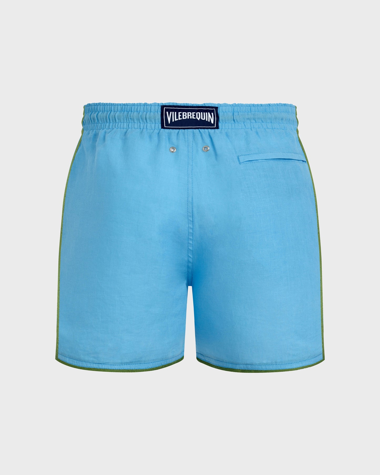 Vilebrequin Men Linen Swim Shorts Solid - Blue topaz