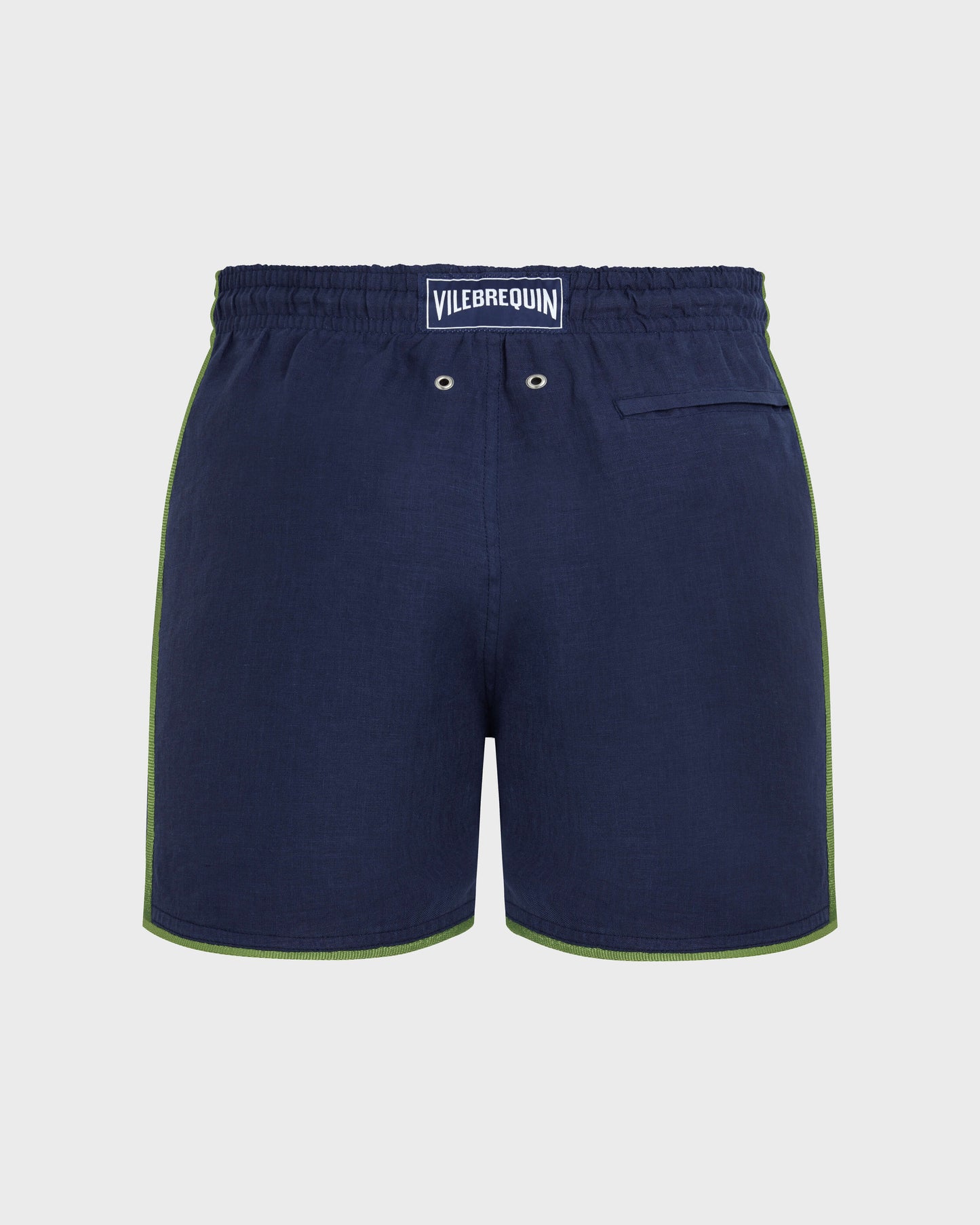 Vilebrequin Men Linen Swim Shorts Solid - Blue Navy