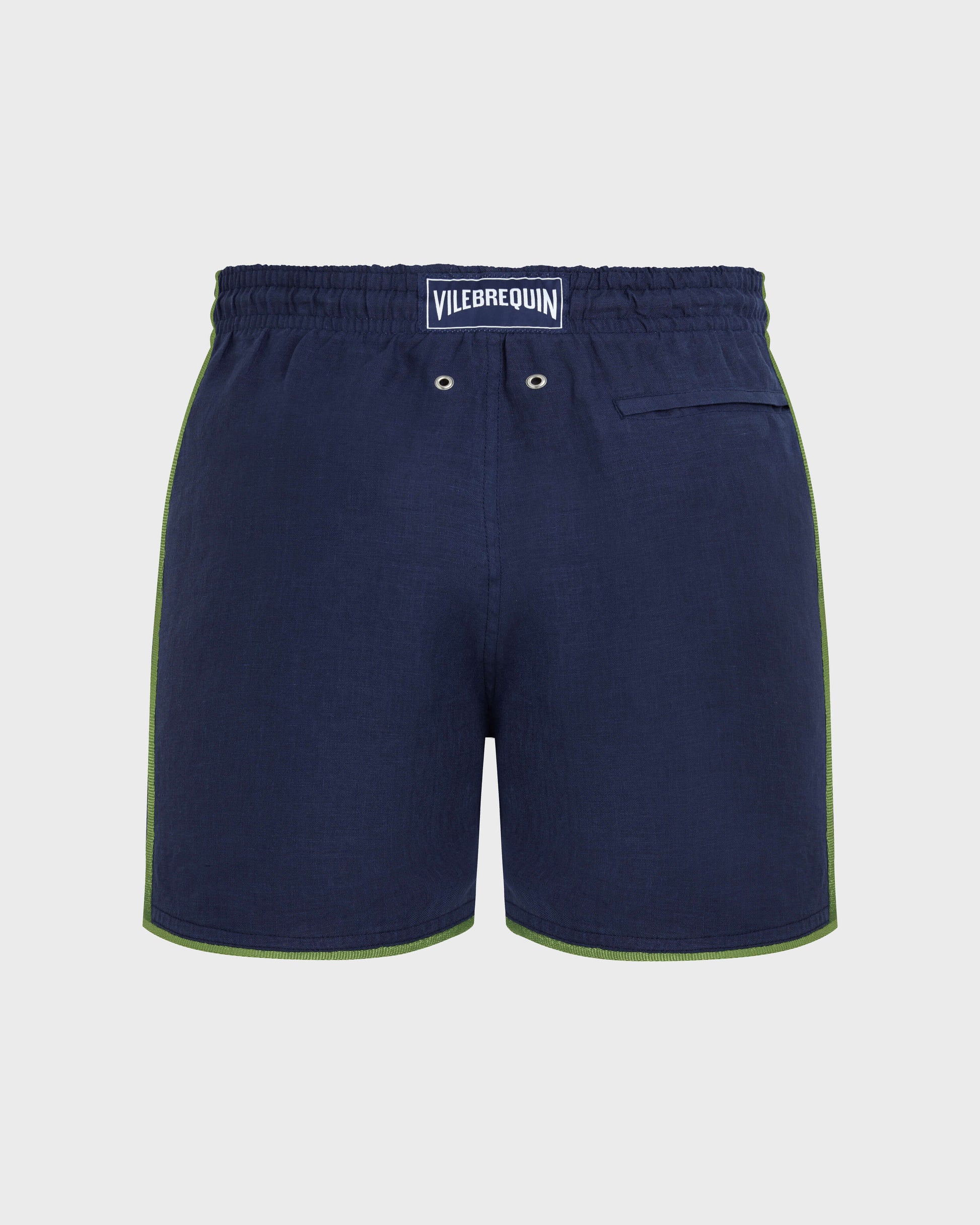 Vilebrequin Men Linen Swim Shorts Solid - Blue Navy