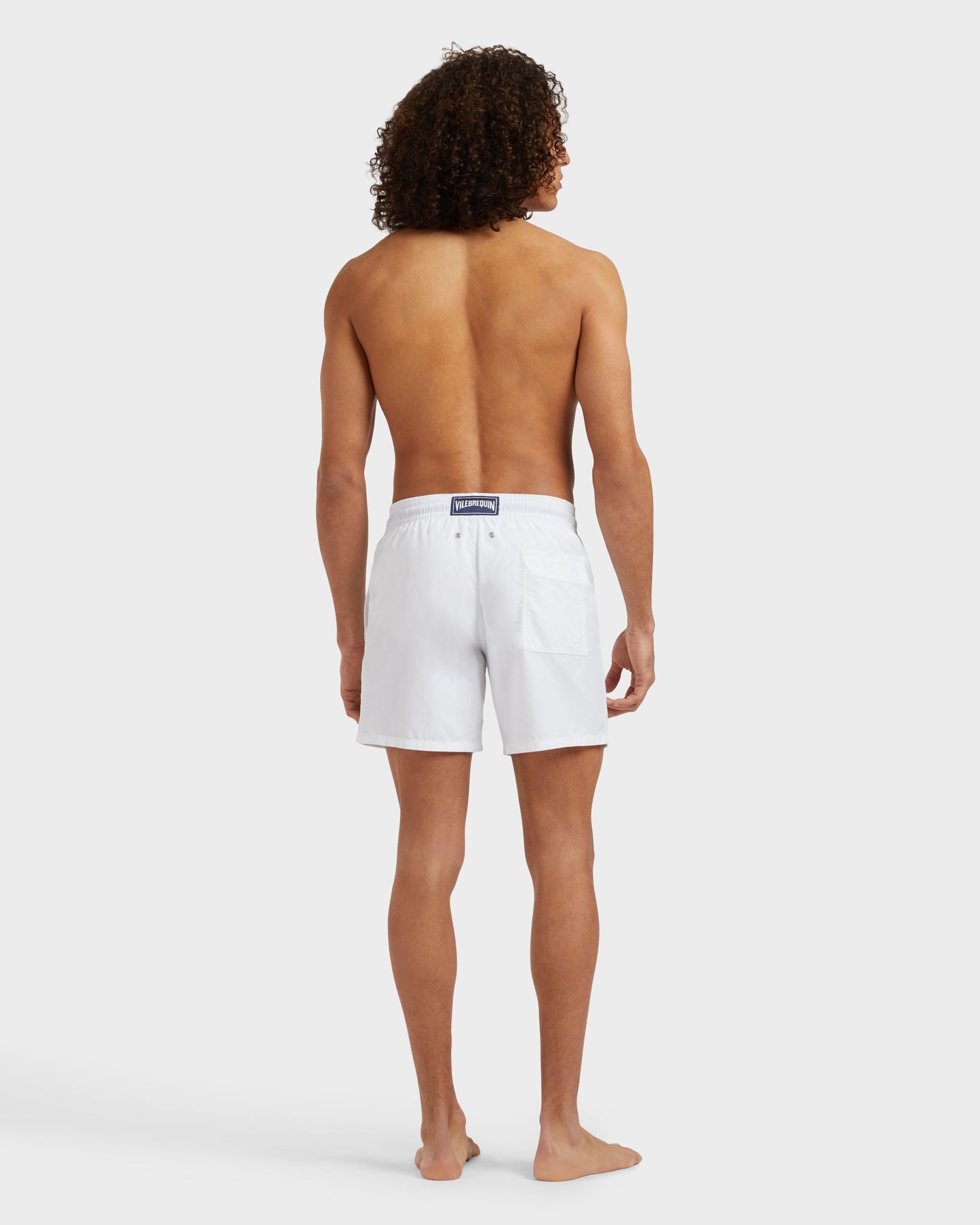 Vilebrequin Men Swim Shorts Embroidered Whale - White