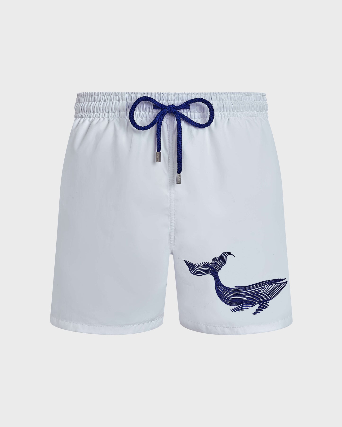 Vilebrequin Men Swim Shorts Embroidered Whale - White